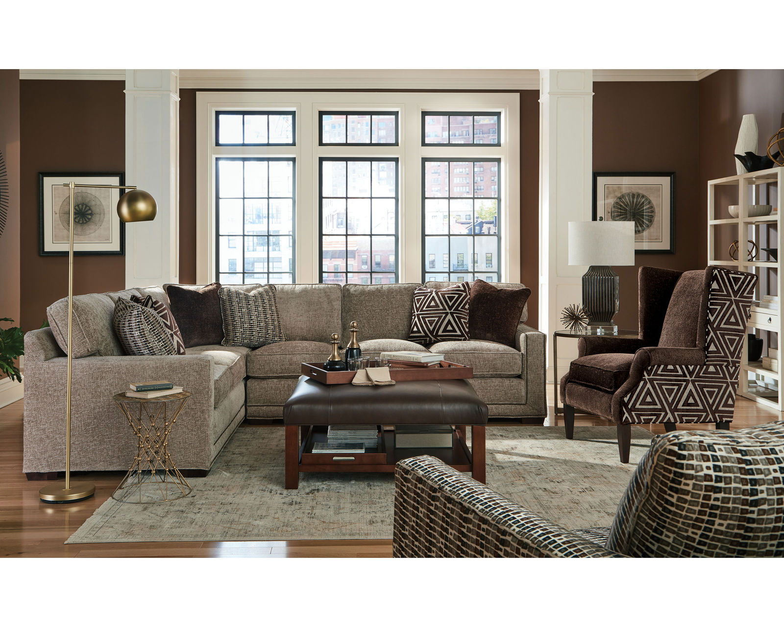 Daniel Stationary Sectional (Performance fabrics) 7232BD-Sect - Sectional Layout C:  Buy the sectional or enjoy the entire room