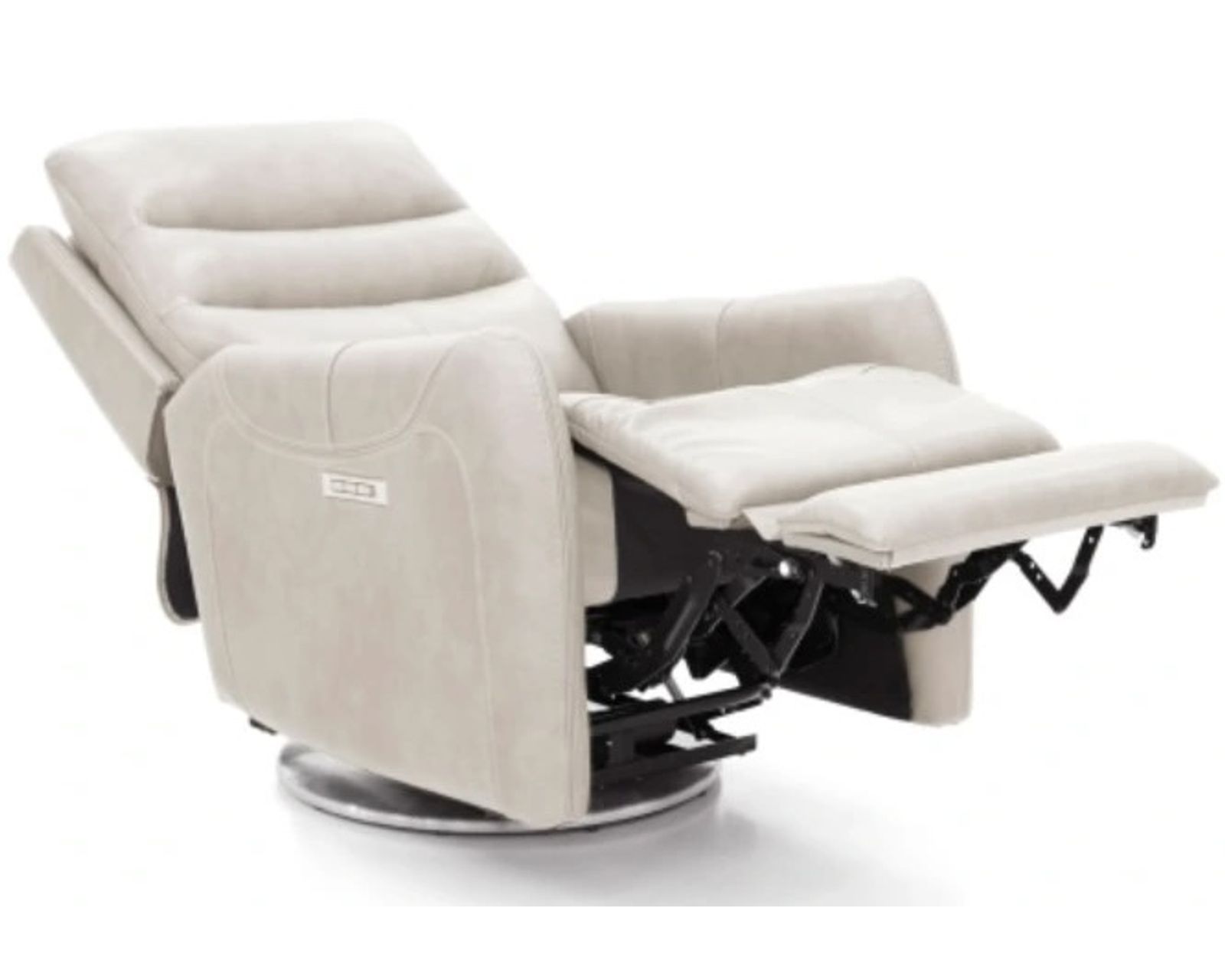 San Marco Swivel Recliner w/Power Recline, Power Head Rest & Power Lumbar (Lay Flat) - Dove (In stock)