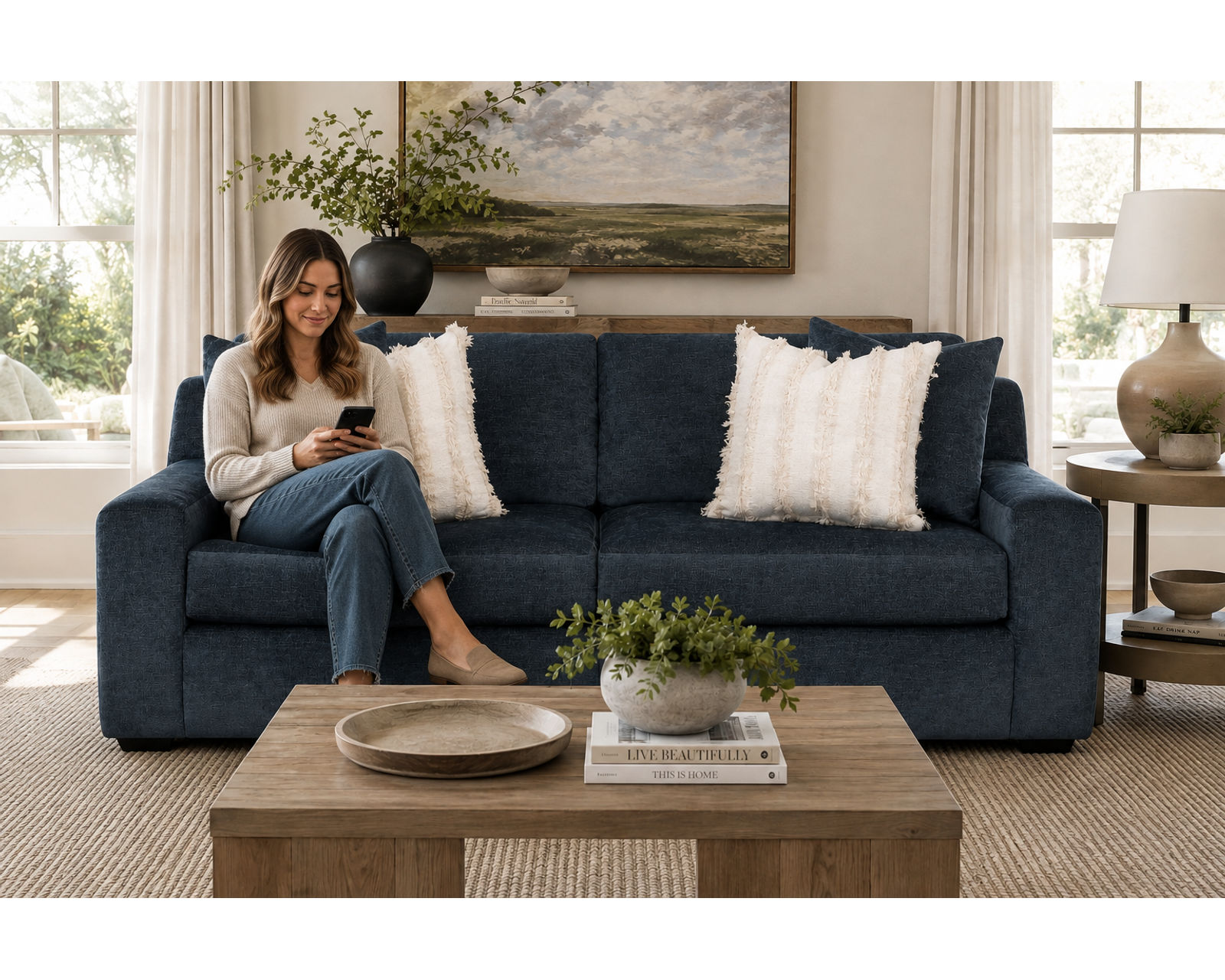 Indigo 90" Sofa (Deep Comfort. Rich Color. Effortlessly Relaxed) - Designer Style Without the Designer Price.