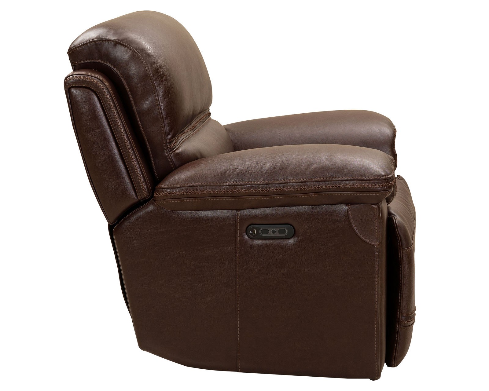 Sedrick 90" Leather Power Headrest Power Reclining Sofa (Walnut) In stock - All leather everywhere your body touches