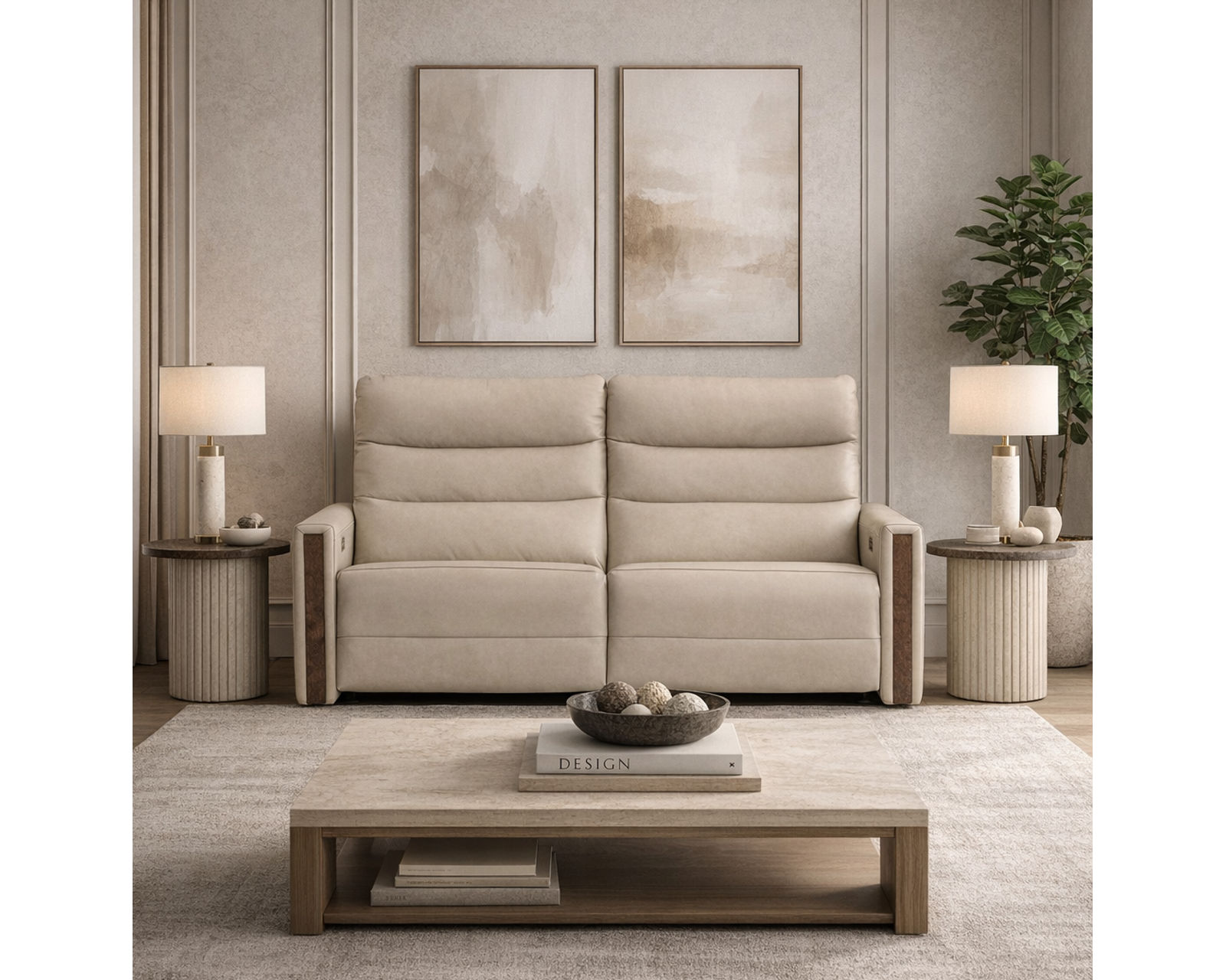 Fatima Dual Power Reclining Sofa — Available in Standard & Wide Cushions, 140+ Leather Options, and 74", 79", or 106" Widths - Designed for Comfort. Built for Life. Priced for You.