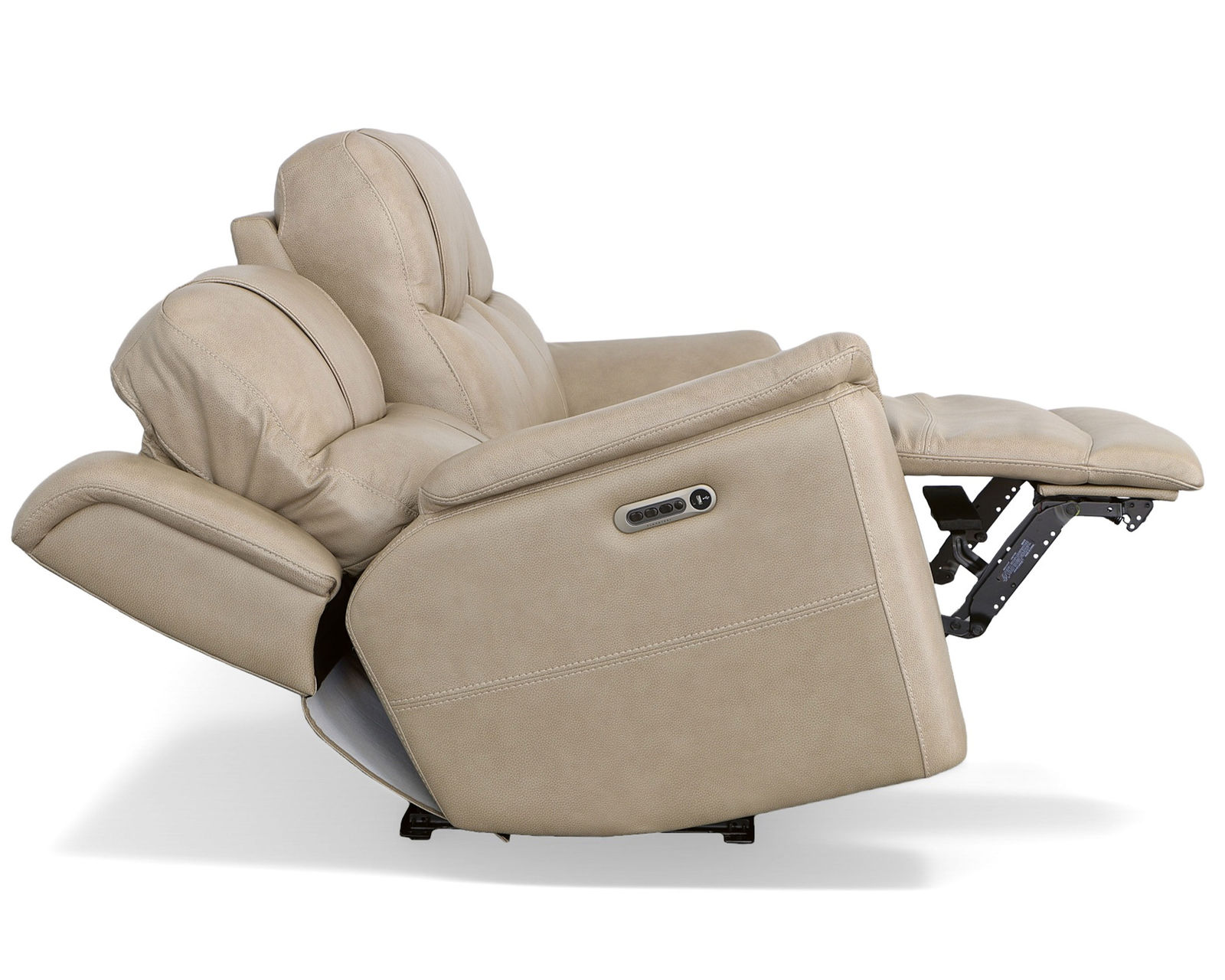 Crew Power Reclining Loveseat with Console, Power Headrests & Lumbar (Tan leather) in stock - Crew Power Reclining Sofa with Power Headrests & Lumbar