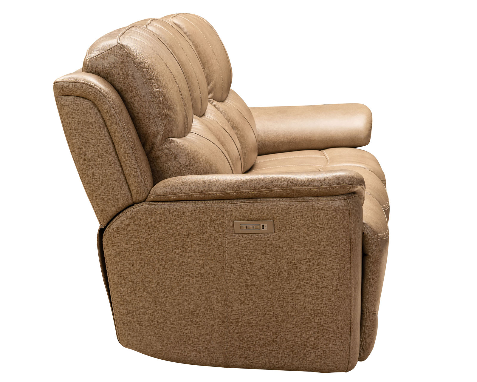 Kaden 88" Leather Power Headrest - Power Lumbar Power Reclining Sofa (Taupe) In stock - All leather everywhere your body touches