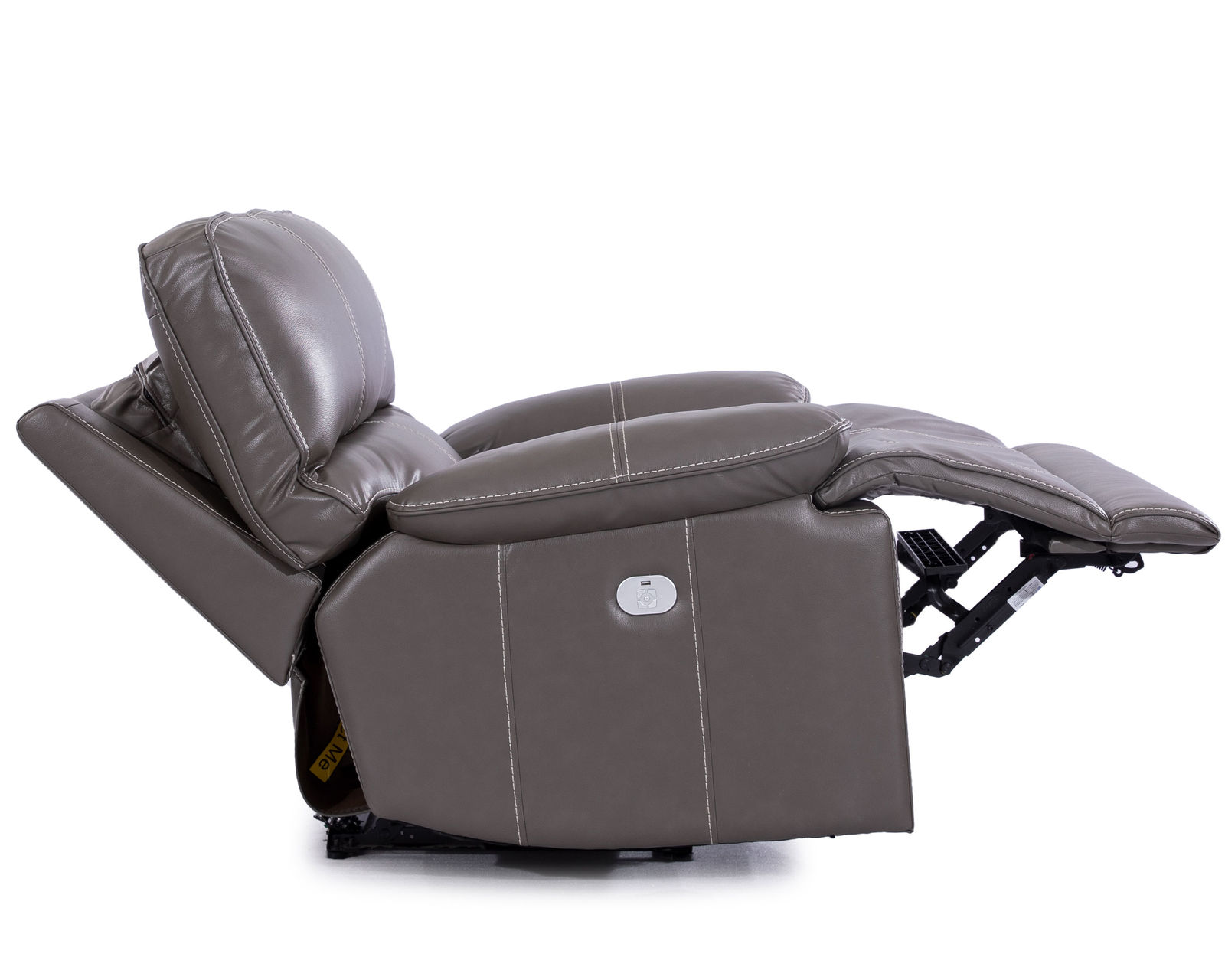 Shelby Power Headrest Power Reclining Sectional in Cabrera Haze (Leather like fabric) - Shelby Power Headrest Power Recliner