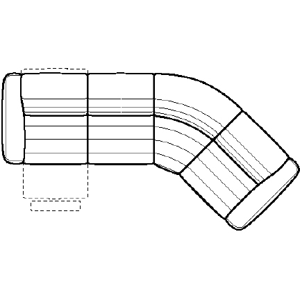 Layout C: Four Piece Reclining Sectional 141" x 84" (one recliner)