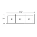 Layout A: Three Piece Sectional 120" wide