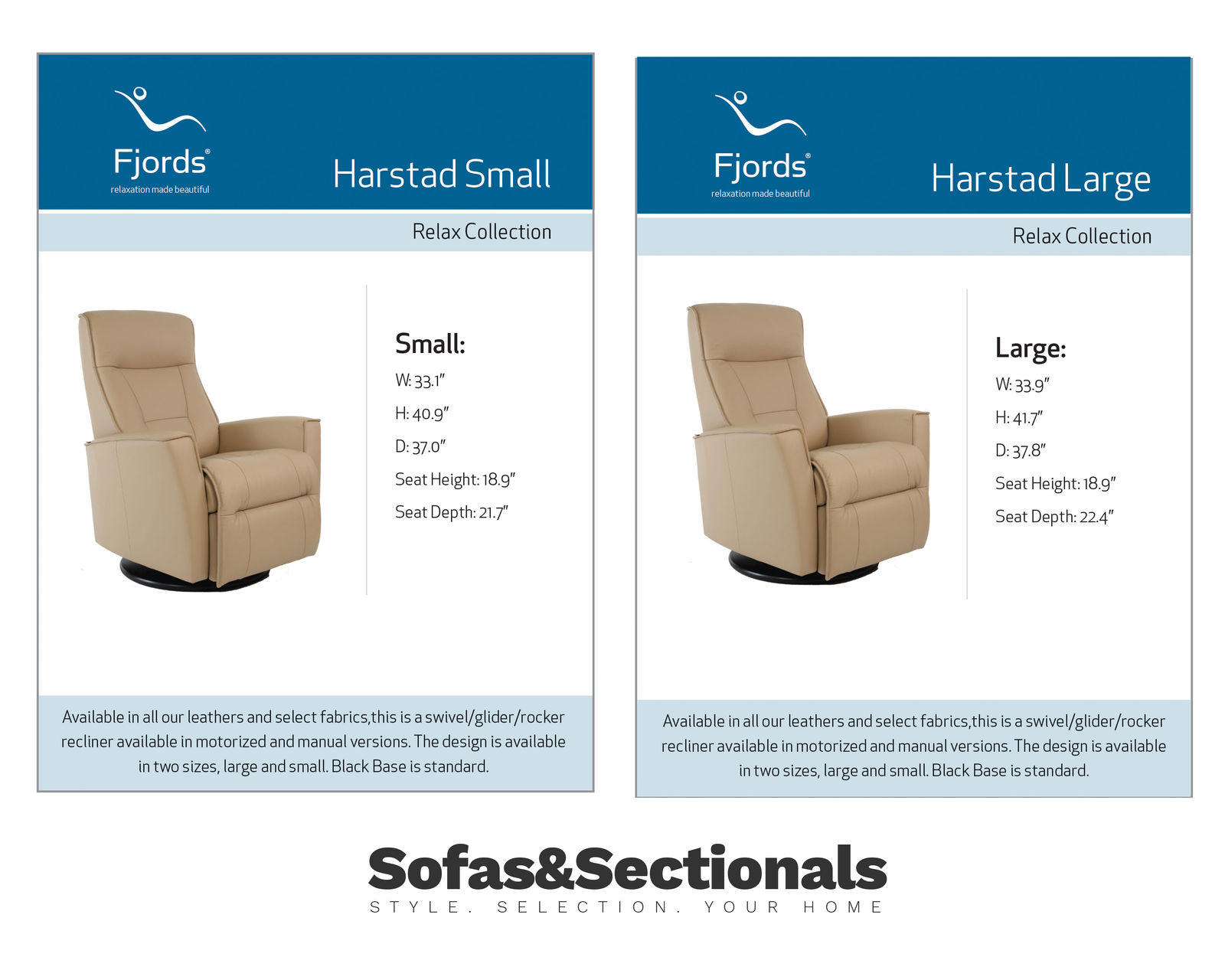 Harstad Swivel Glider Relaxer Recliner (+30 leathers) - Harsted Swivel Glider Rocker Recliner