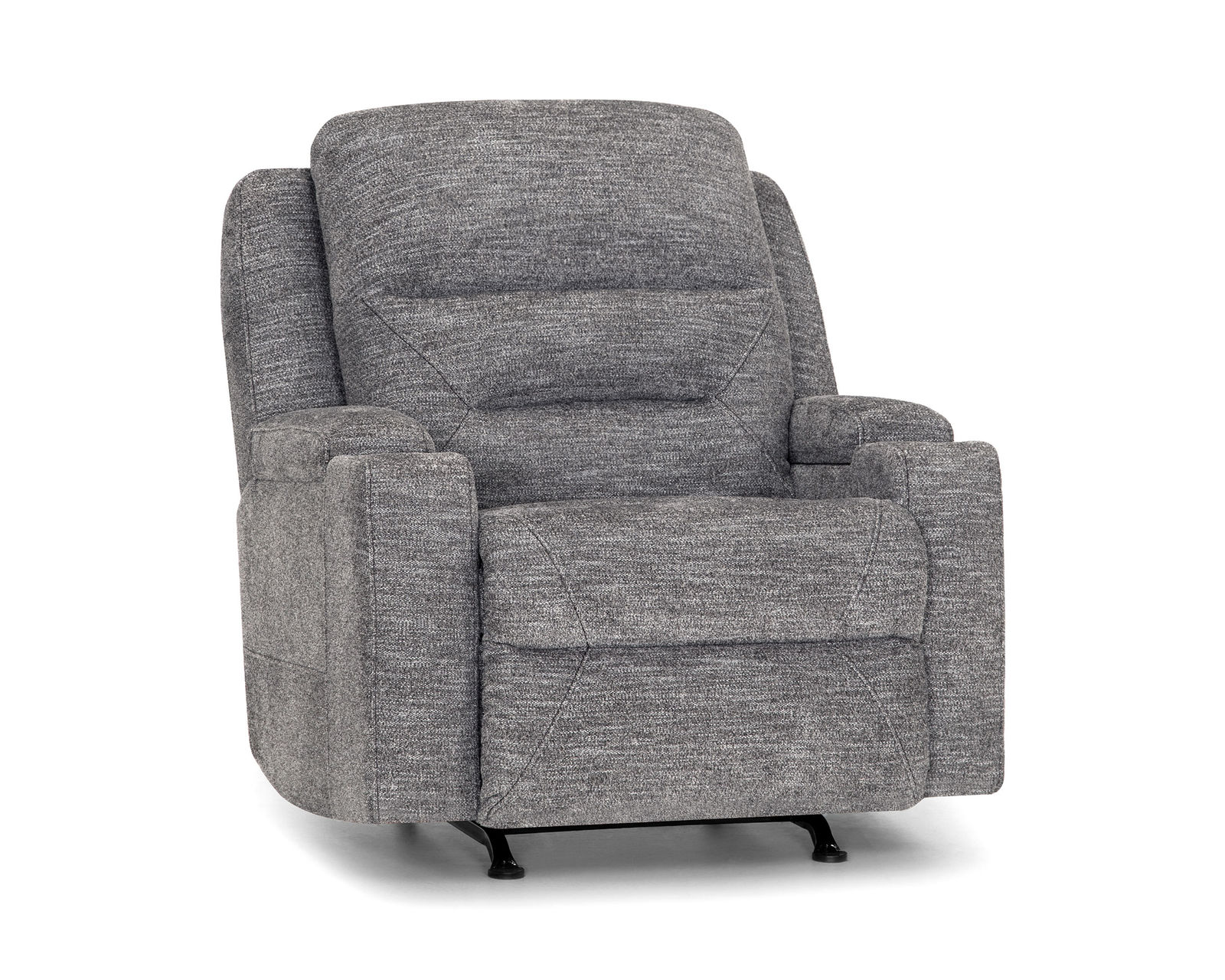 Beacon 798 Power Headrest Power Reclining 89" Sofa with Power Lumbar, USB Charging and Lighted Cupholders  - Shown in Durable Polyester Pewter Fabric