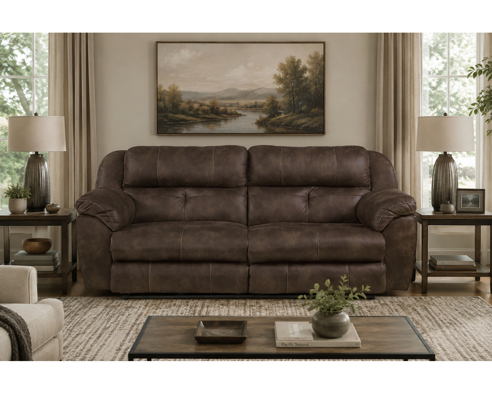 Ferrington 90" Lay Flay Power Headrest Reclining Sofa (2 colors)  - Recline Into Better Living.