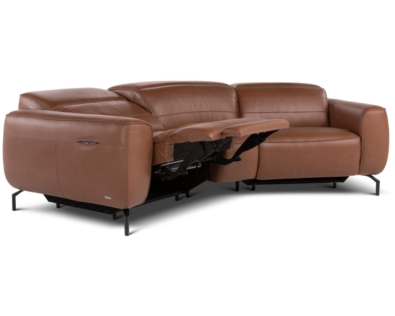 Zenith C320 Power Reclining Sectional (+55 leather) - Layout F: Three Piece Reclining Sectional 84" x 84" (two recliners)