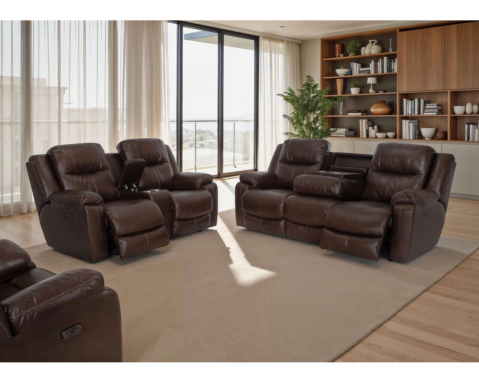 Culver 90" Reclining Sofa with Drop-Down Table & Cupholders (Leather-Look Style. Plush Comfort. Designed Around the Way You Relax) - Strong Where It Matters. Comfortable Everywhere.