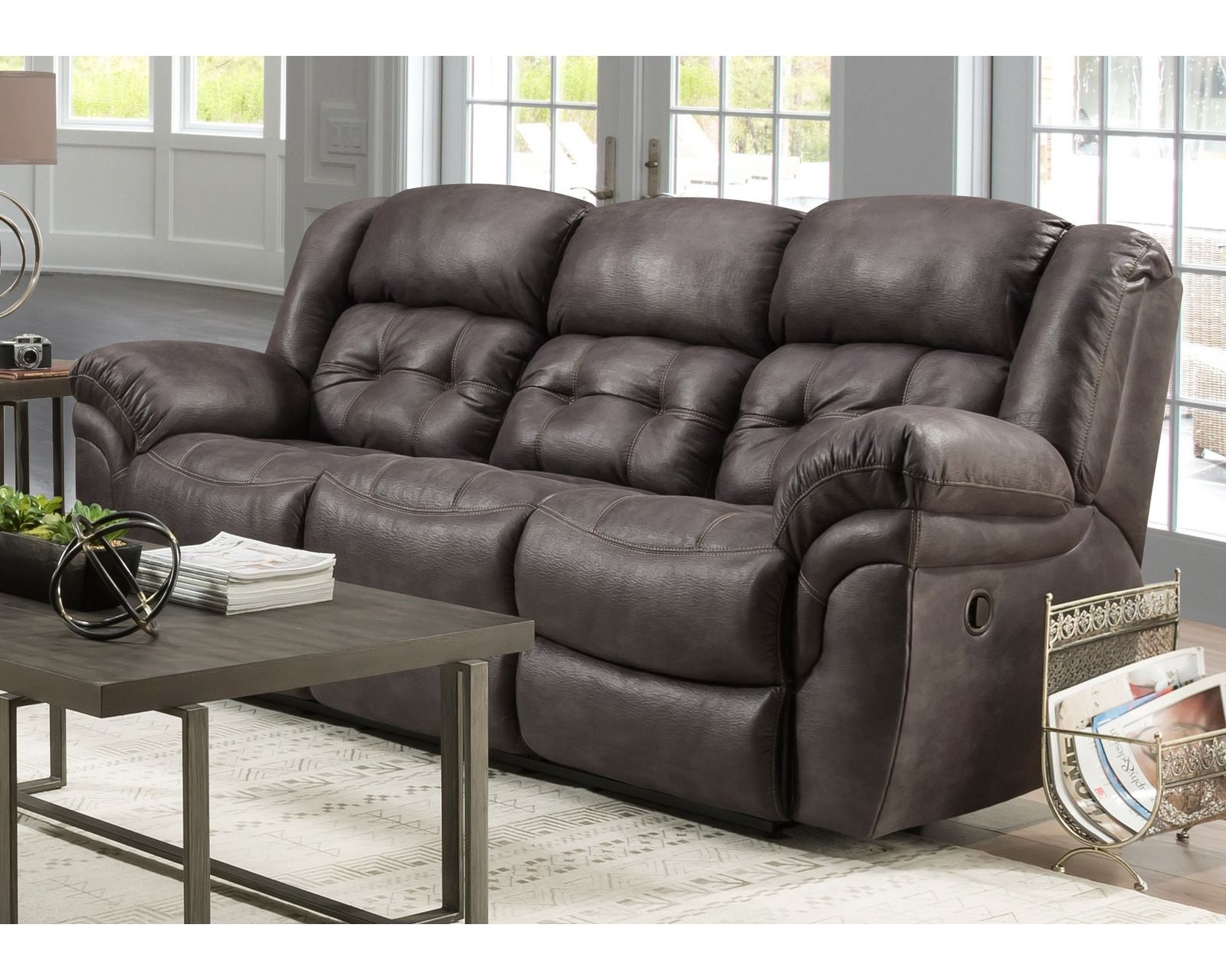 Haven 81" Reclining Console Loveseat Charcoal (In stock) - Haven 93" Reclining Sofa