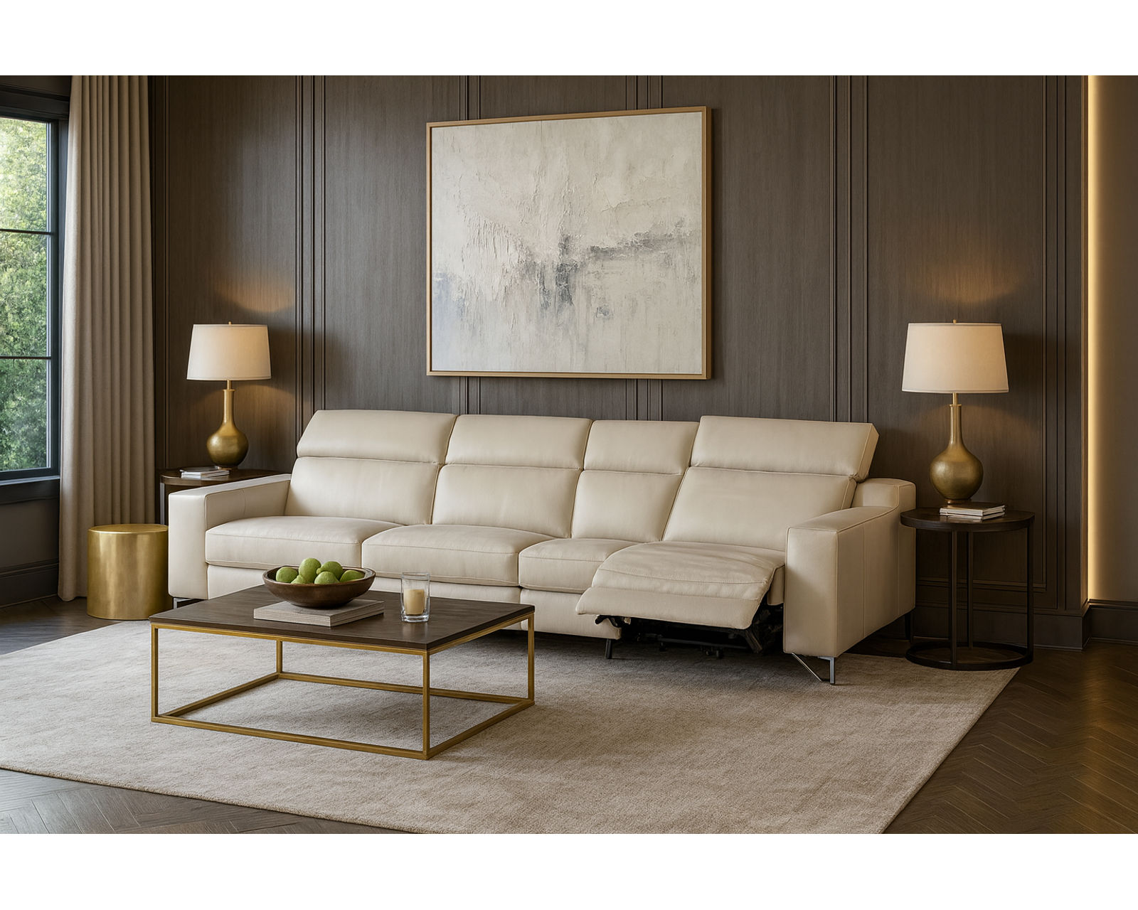 Tabor 44003 Power Headrest Power Reclining Sectional (+100 leathers)