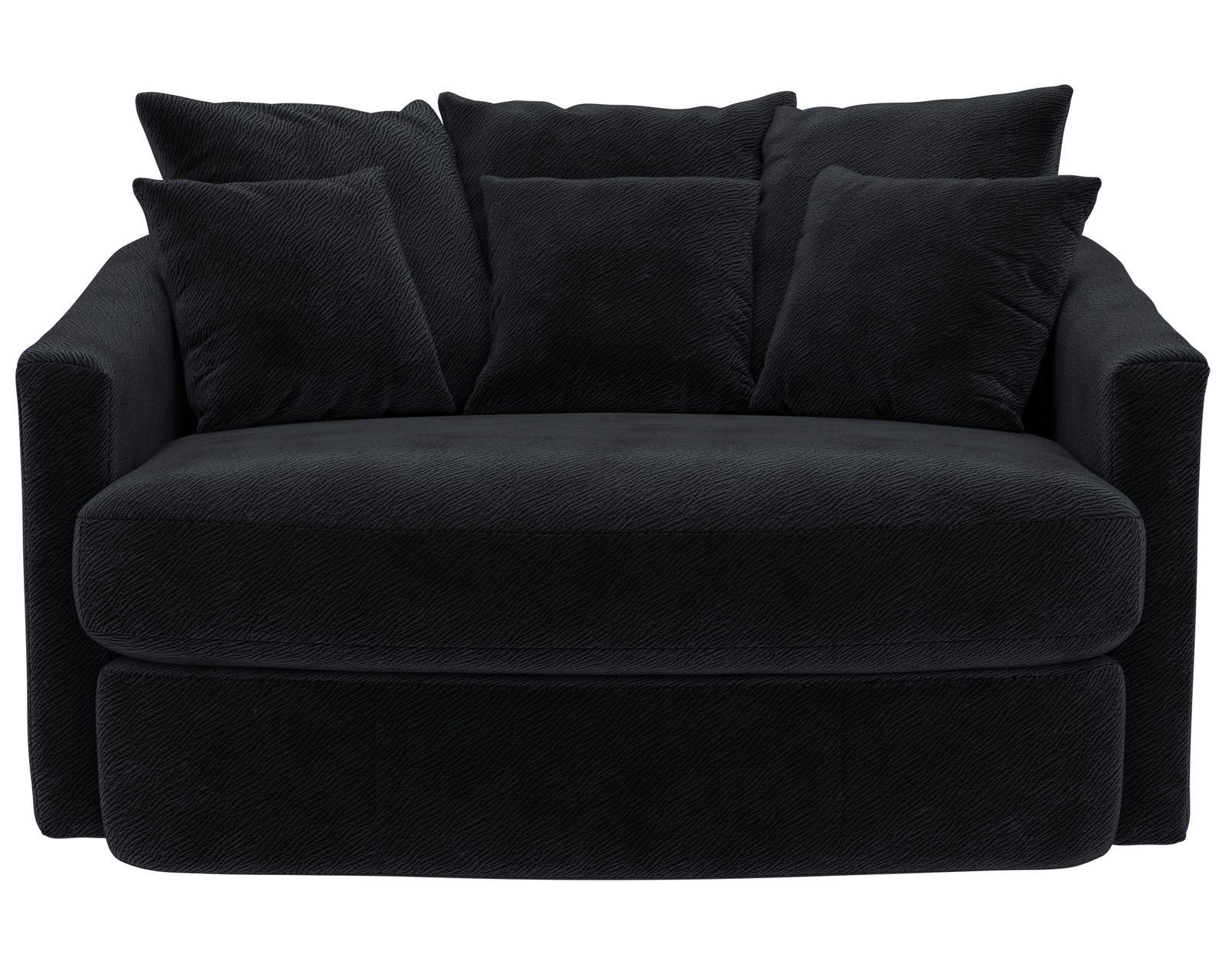 Matty 710 Cuddler Chaise (3 colors) - Shown in Fabric Ebony