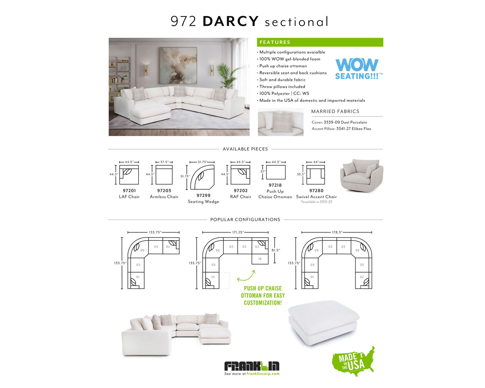 Darcy 972 Stationary Sectional