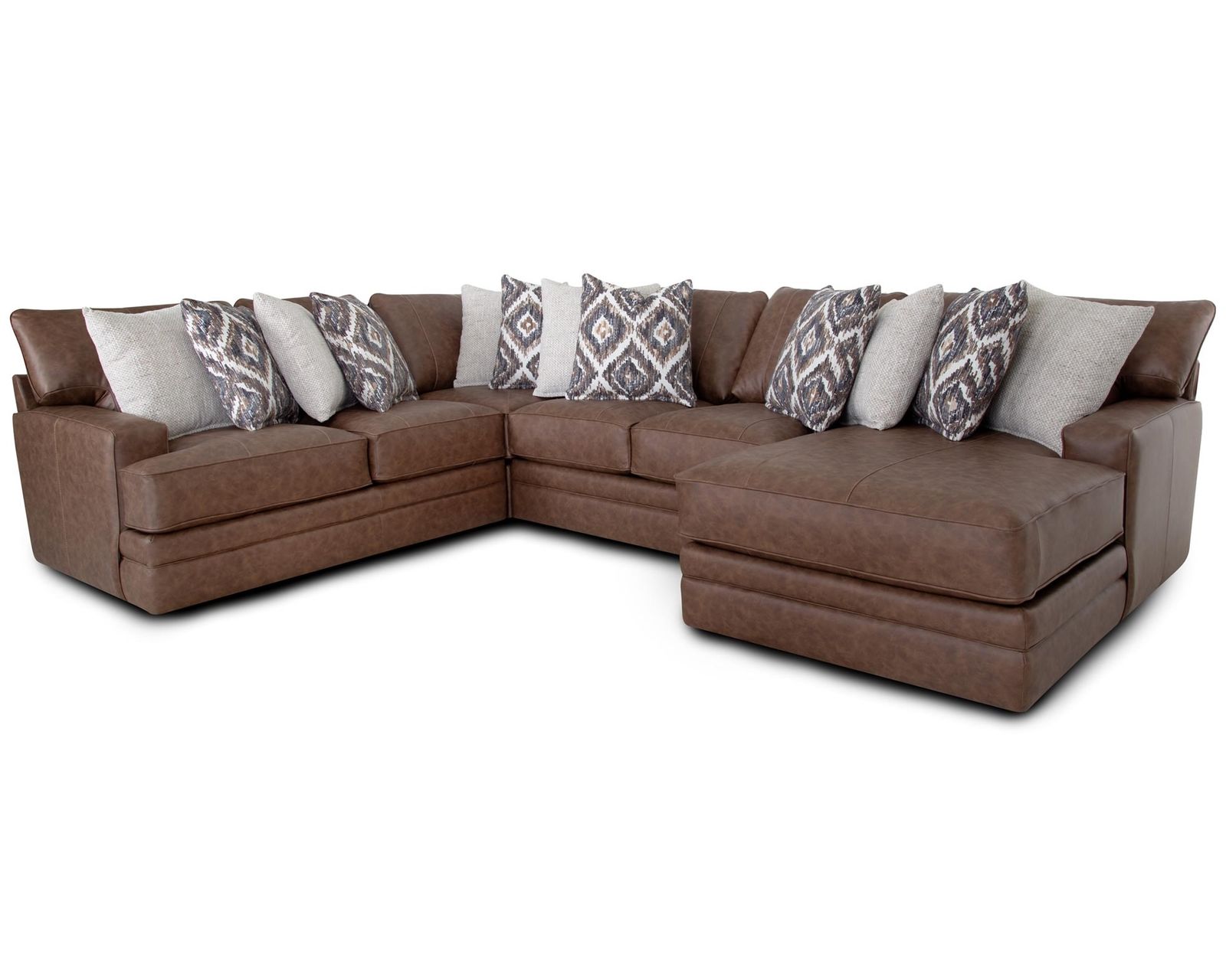 Asheville 934 Modular Sectional (Leather Look without the Leather Price) - Layout D: Four Piece Sectional 110" x 146" x 69"