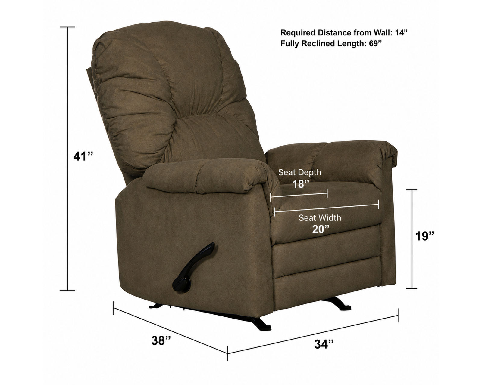 Winner Rocker Recliner A Winning Combination of Plush Comfort, Rocking Relaxation & Exceptional Value (4 Colors) - The Perfect Seat After Every Long Day.
