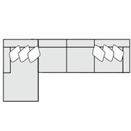 Layout D: Four Piece Sectional 72" x 170"