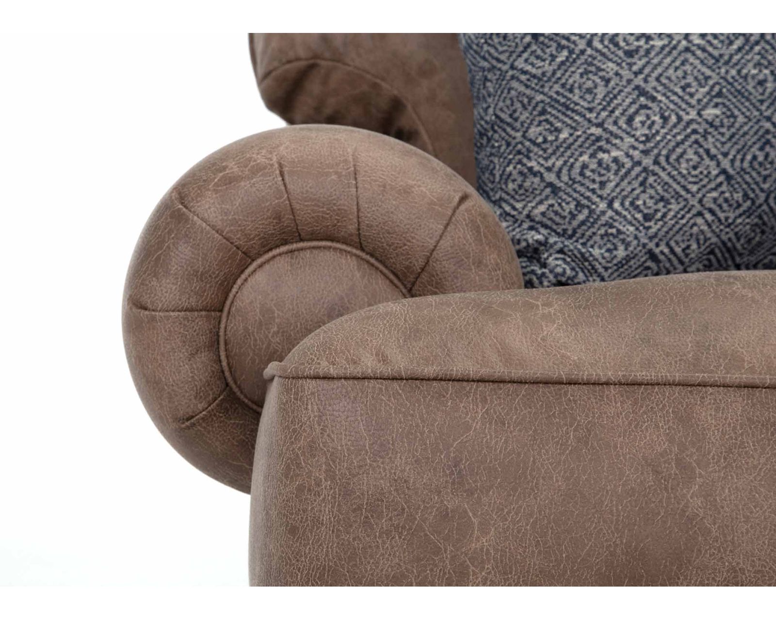 Sicily 101" Wide Sofa (The Look of Worn Leather. The Softness of Fabric) - Rolled Arm with Reversible Seat and Back Cushions