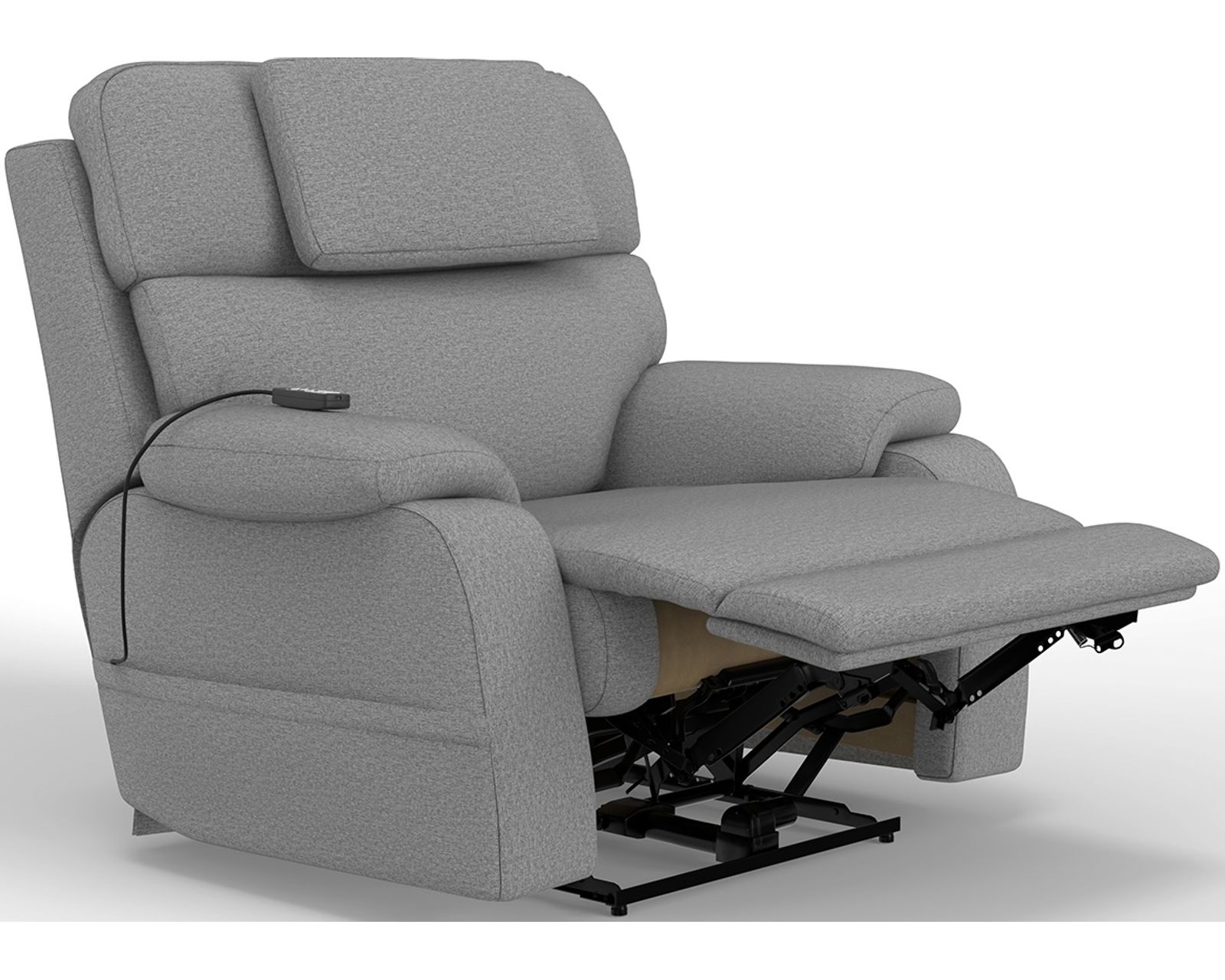 Dreamtime Power Headrest Lay Flat Recliner with CR3 Heat, Massage, Zero Gravity & Nanobionic Performance Fabric (three colors) - Shown in High Performance Fabric Beach Haze