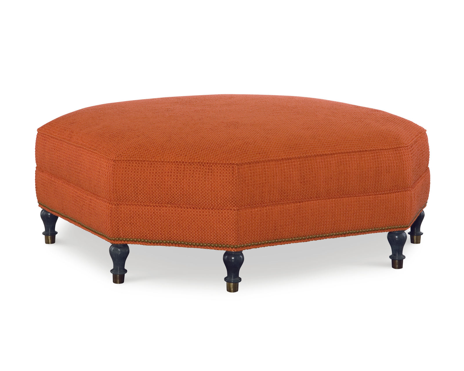 Gaston 81" Nail Head Sofa (+75 fabrics) - Octagonal Ottoman