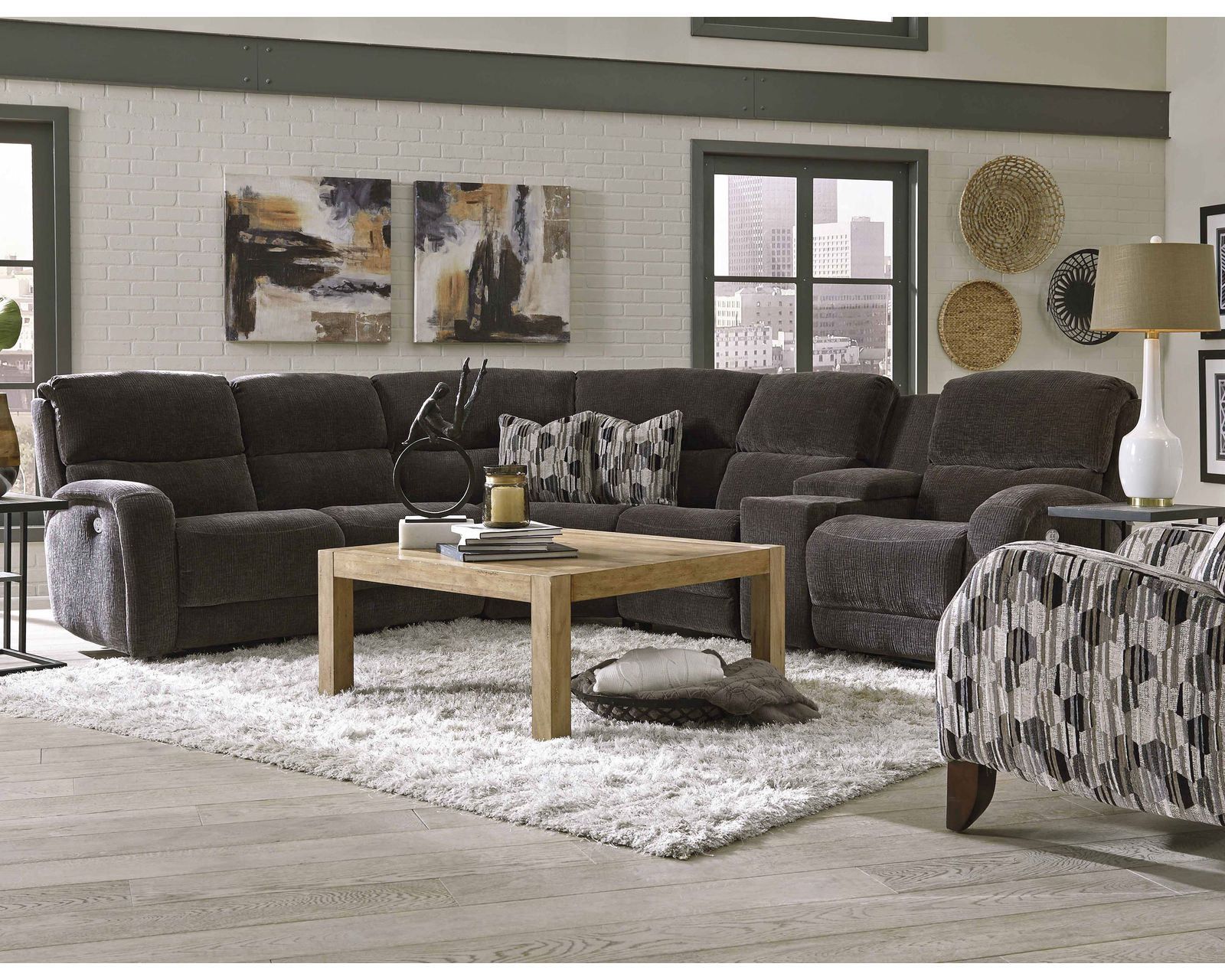 Fandango Reclining Sectional (+150 fabrics and leathers) - Sectional Layout B: Featuring a water-fall back, Charles of London-inspired arm and a padded chaise
