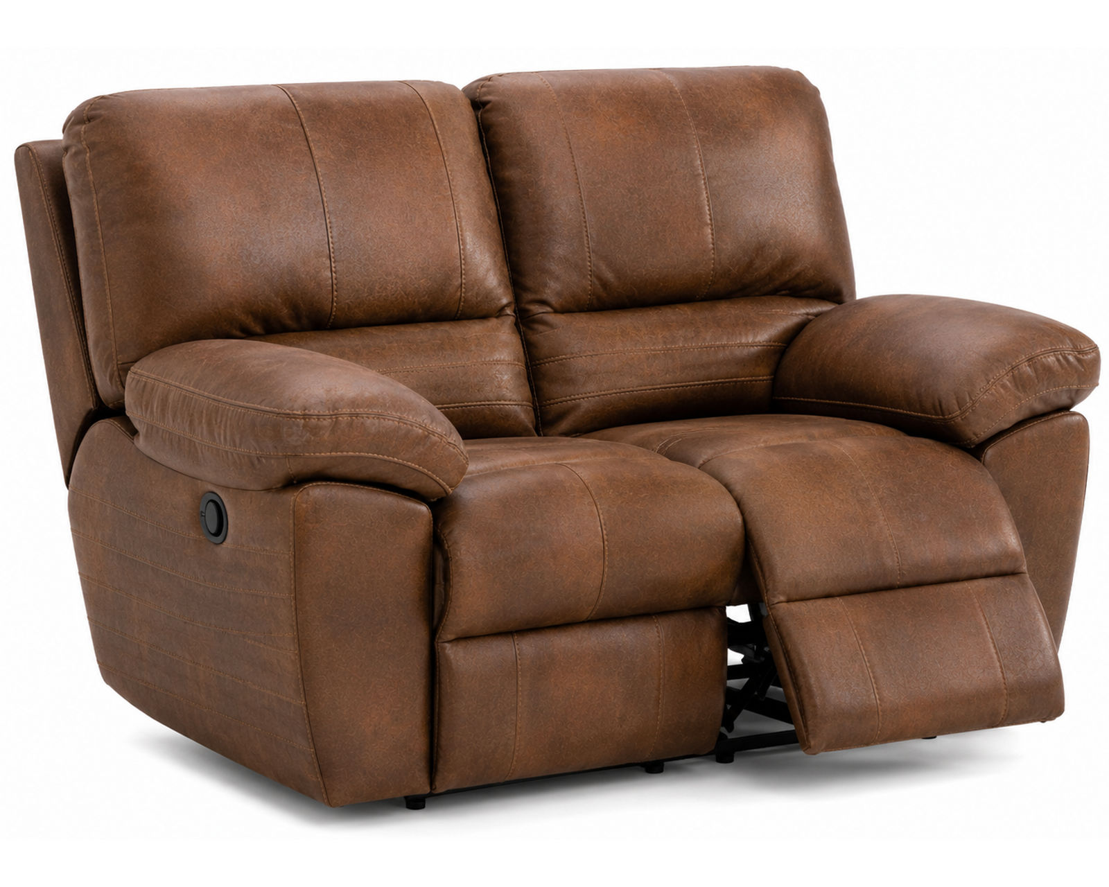 Stetson 91" Lay Flat Reclining Sofa (2 colors) leather like fabric - Stetson 65" Lay Flat Double Reclining Loveseat in Leather Like Fabric Color Canyon