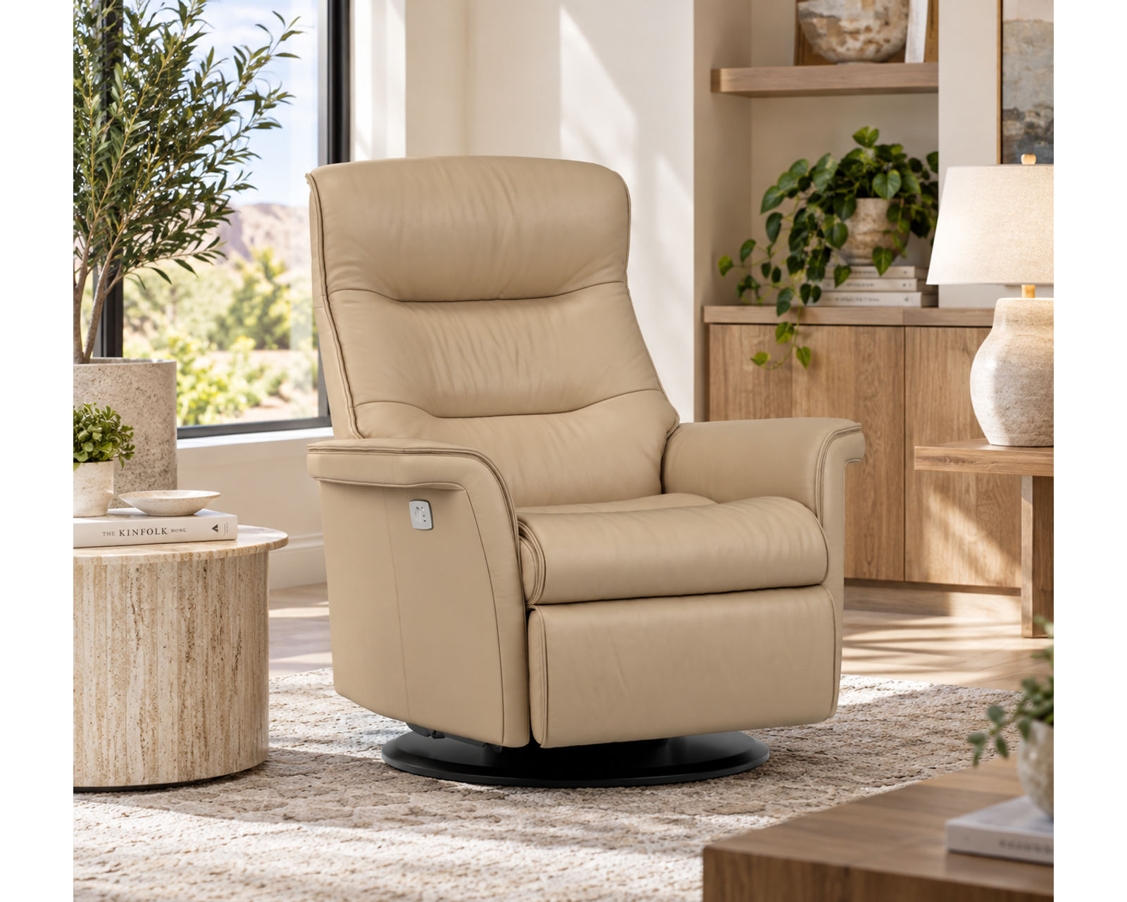 Chelsea Swivel Glider Relaxer Recliner Whiskey (Scandinavian Comfort That Moves With You) In stock - In Stock with Fast Free Shipping