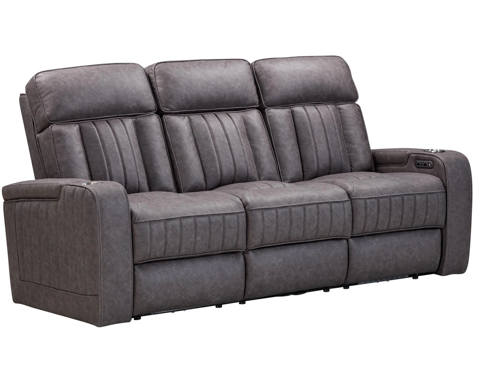 Equinox 85" Power Headrest Power Reclining Sofa w/ Dropdown Table Mercury (In stock - Fast shipping)