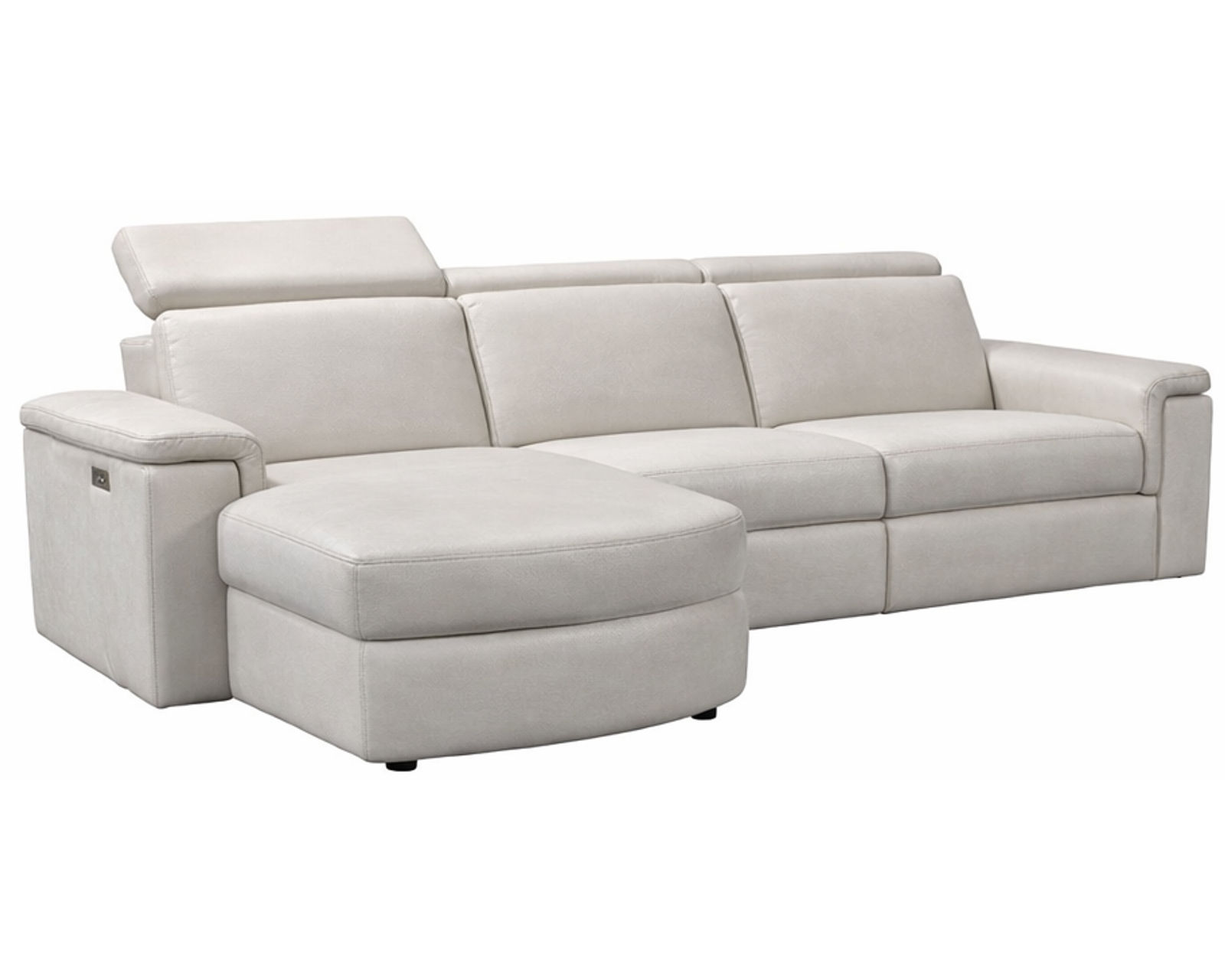Zoe 3011 Power Headrest Power Reclining Chaise Sectional (standard and wide seat widths) +140 leathers - Layout A: Three Piece Reclining Chaise Sectional 65" x 110 (1 recliner - 3 power headrests)