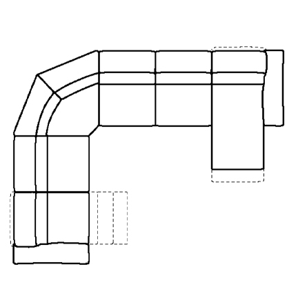 Layout G: Six Piece Sectional  (2 recliners) 115" x 145" x 63"