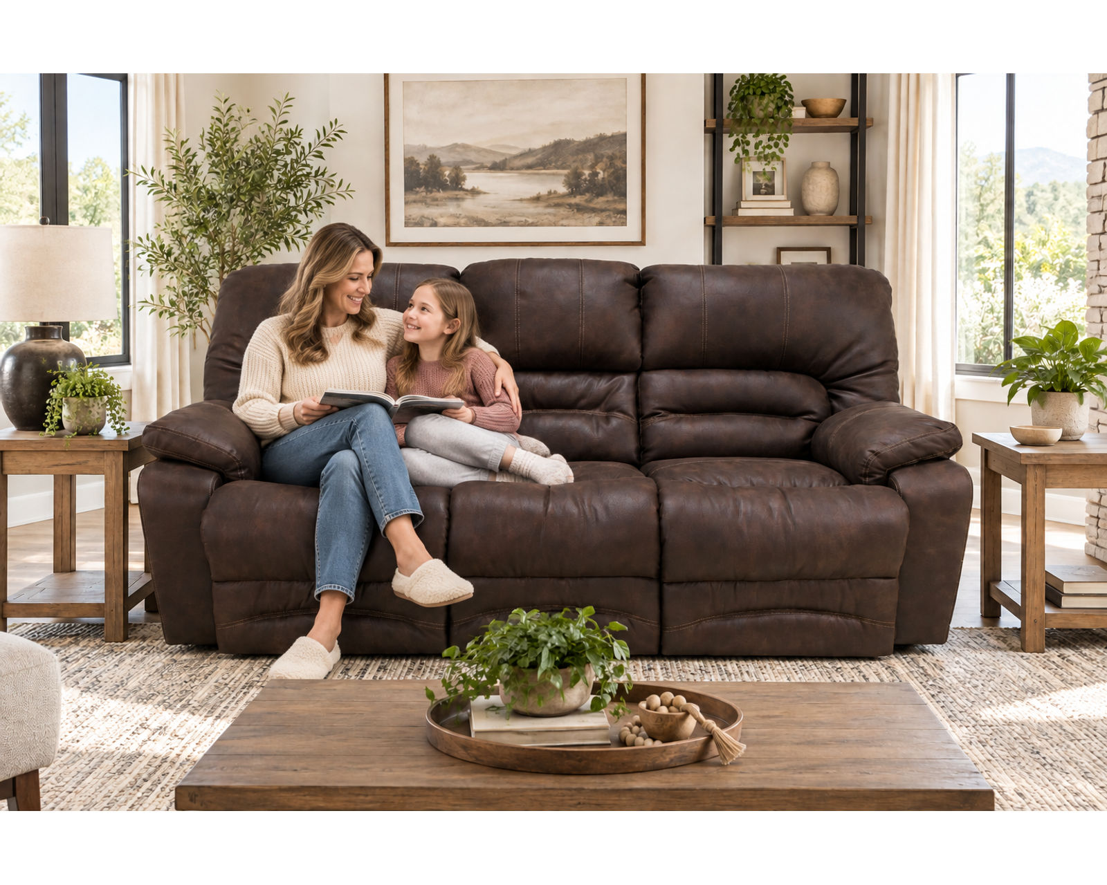 Legacy 88" Reclining Sofa with Drop-Down Table & Lights (Classic Reclining Comfort. Smart Features for Everyday Living) - More Comfort in Every Position.
