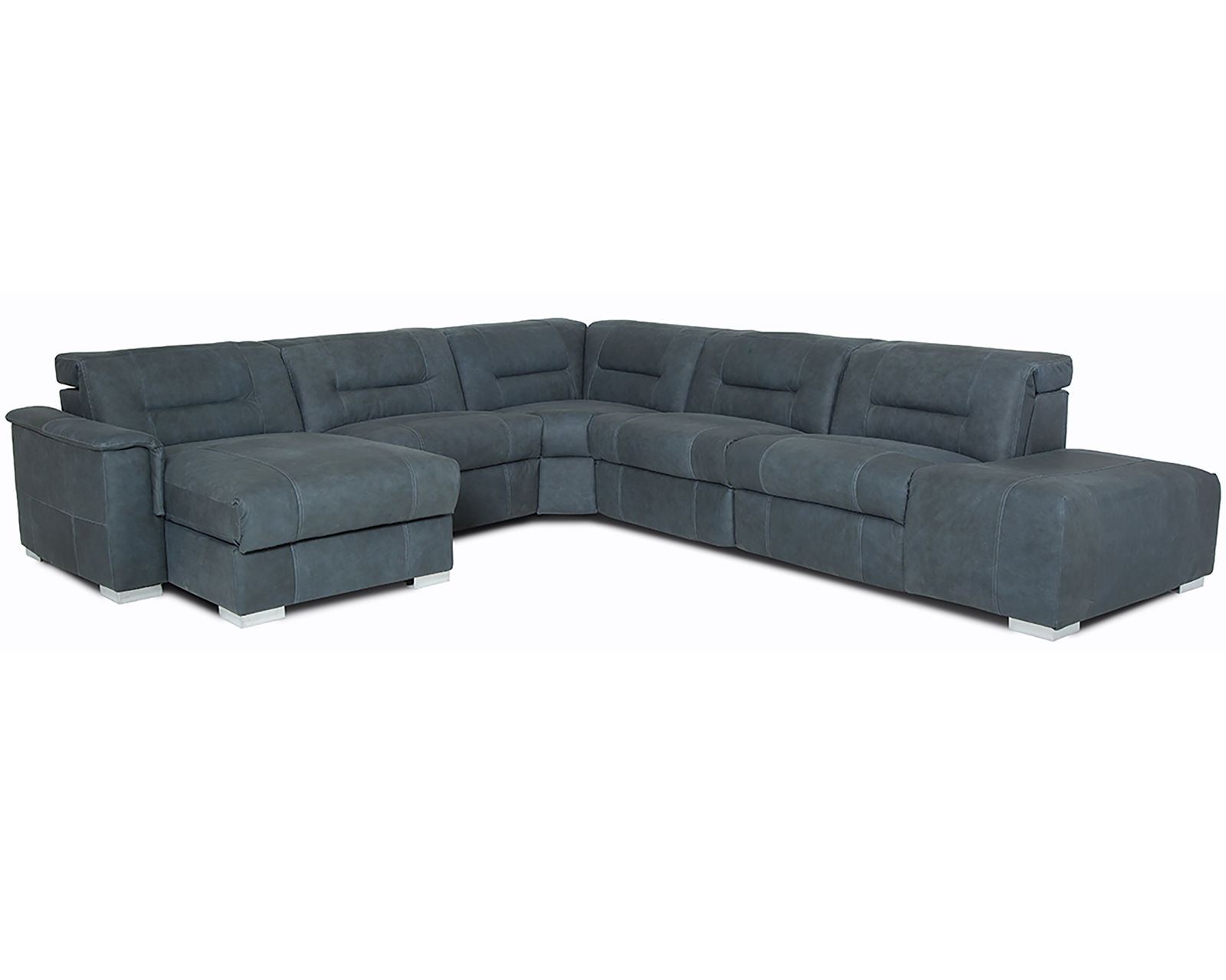 Keoni 44000 Power Headrest Power Reclining Sectional (+50 fabrics) - Layout F: Five Piece Sectional 64" x 124" x 139"