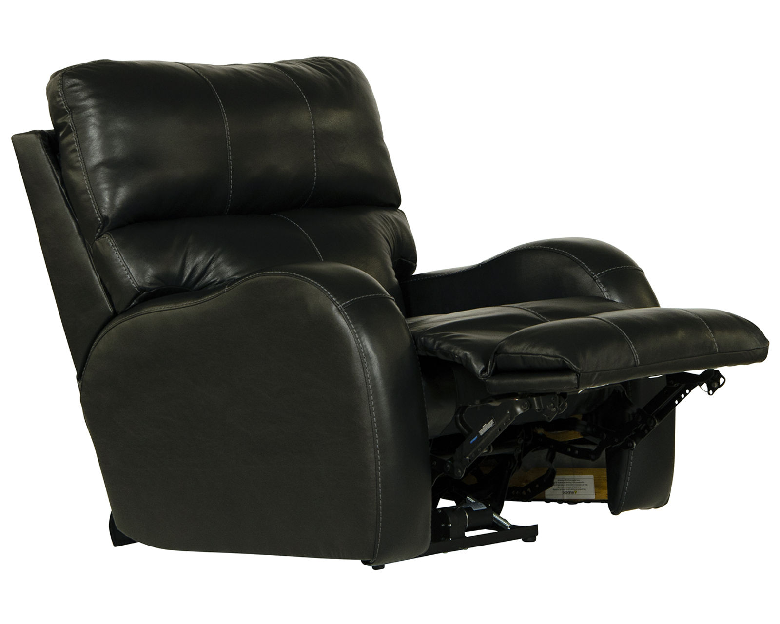 Angelo 83" Lay Flat Power Headrest Power Reclining Leather Sofa (two colors) - Shown in Italian Leather Color Black