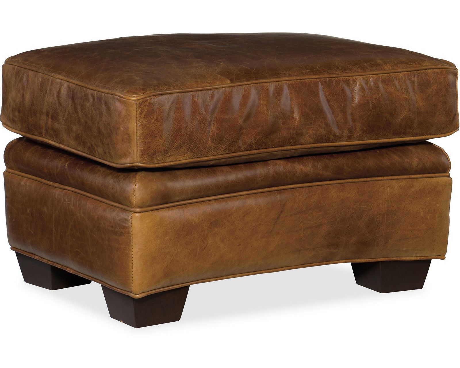 Yates Leather Stationary Sofa (In stock) - Yates Ottoman
