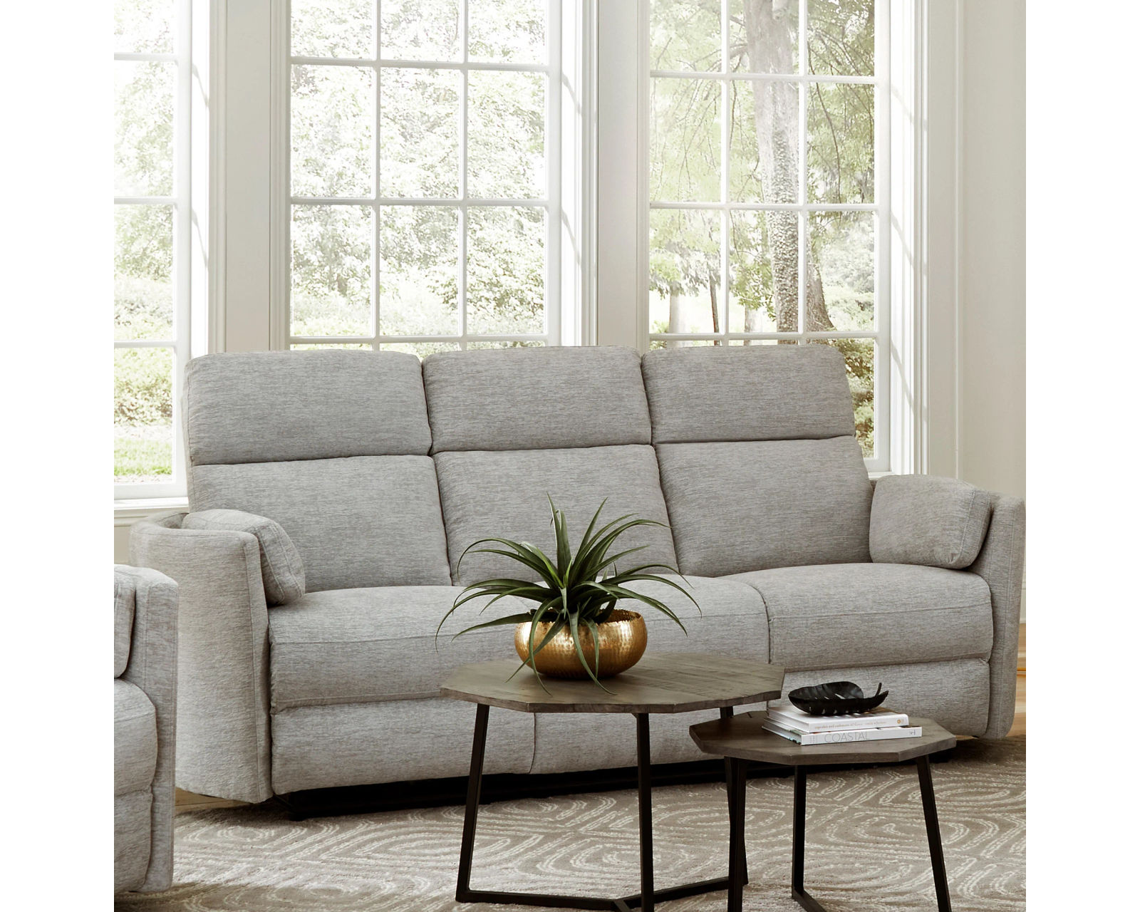 Radius 88" Power Reclining Sofa Mineral (In stock - Fast shipping) - Radius Mineral Power Reclining Sofa