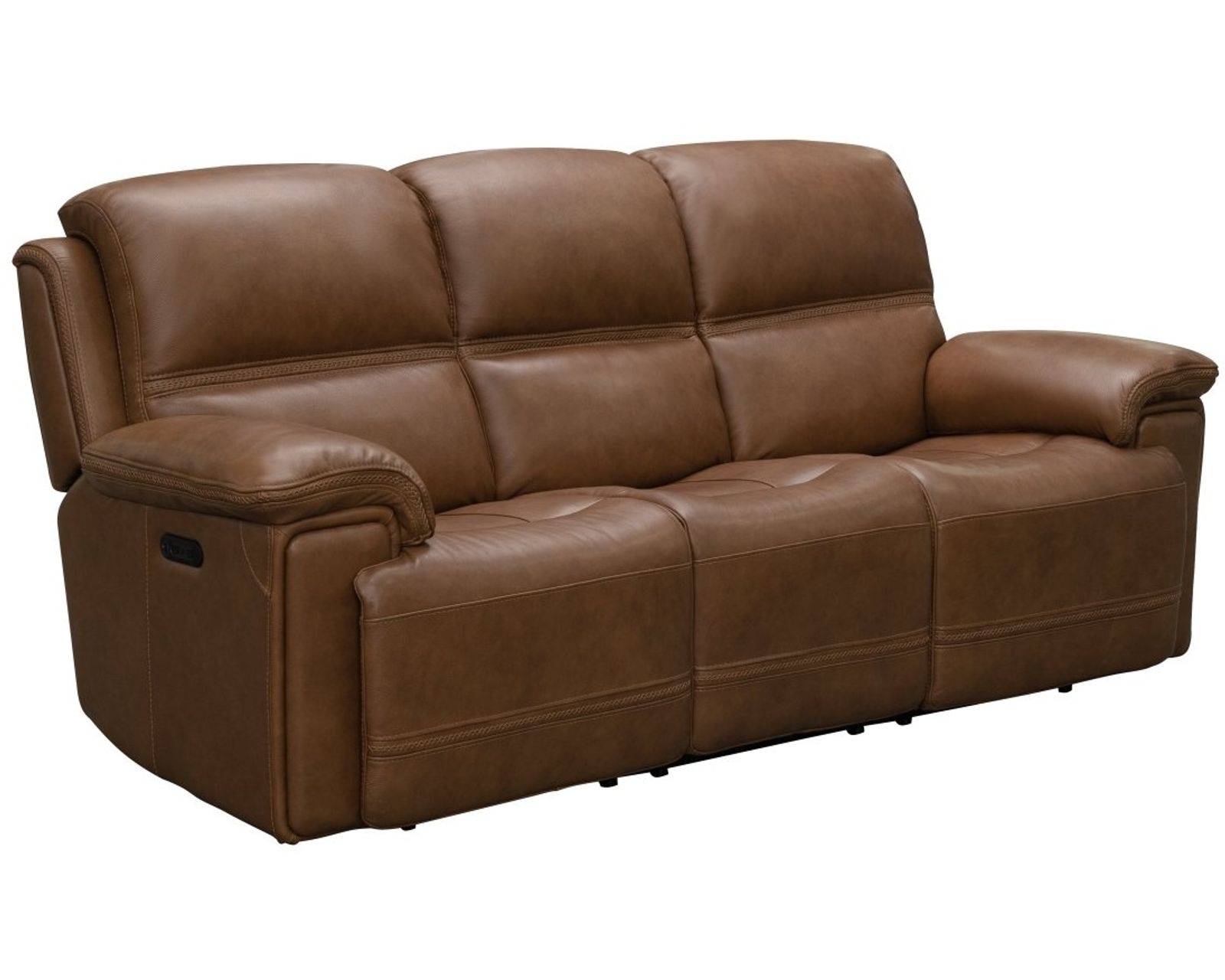 Sedrick 90" Leather Power Headrest Power Reclining Sofa (Walnut) In stock - Also available in leather color Caramel