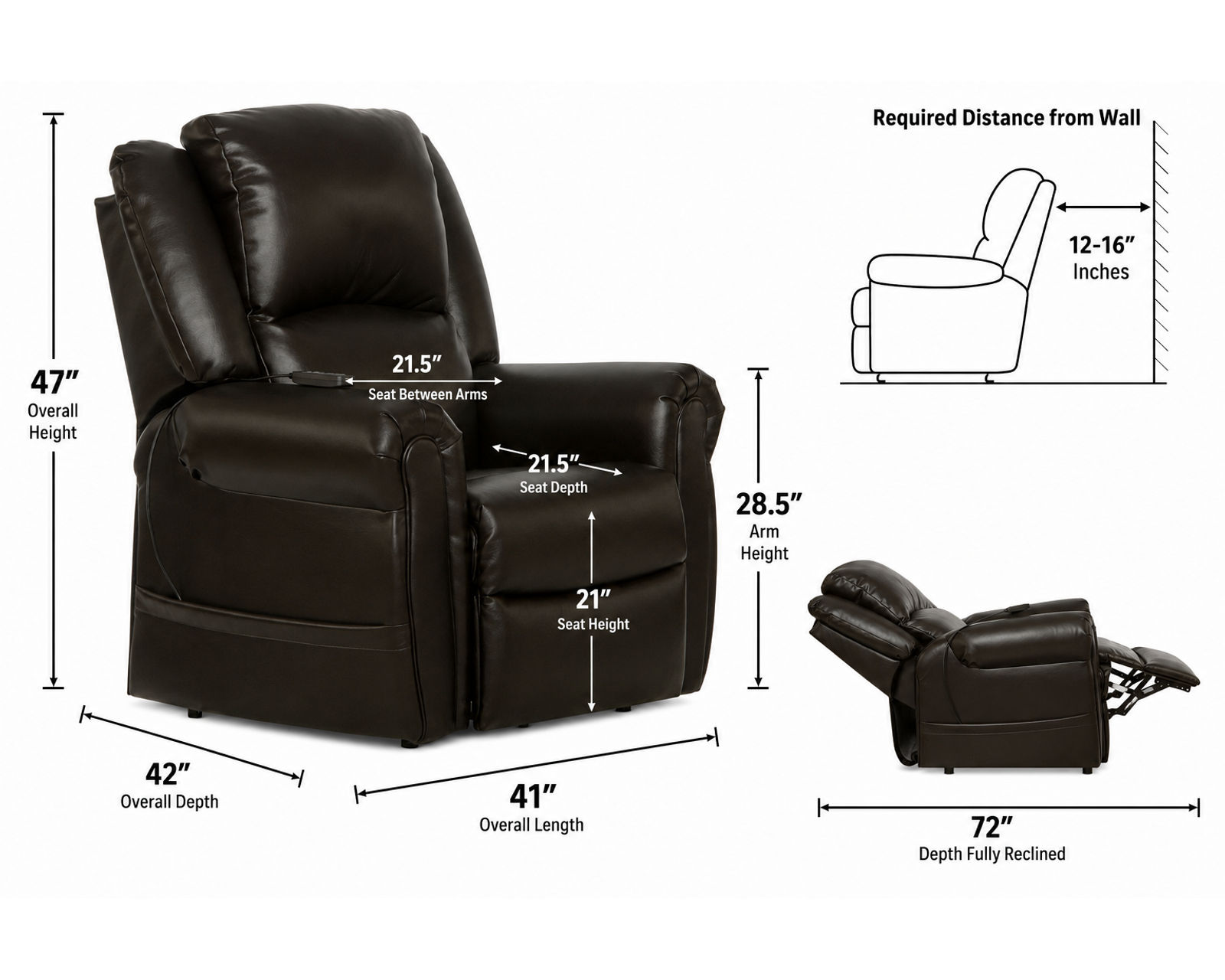 Cosset Power Lift Power Headrest Lay Flat Recliner w/ CR3 Heat & Massage Rated 250 Pounds - Relax Deeply. Rise Confidently.