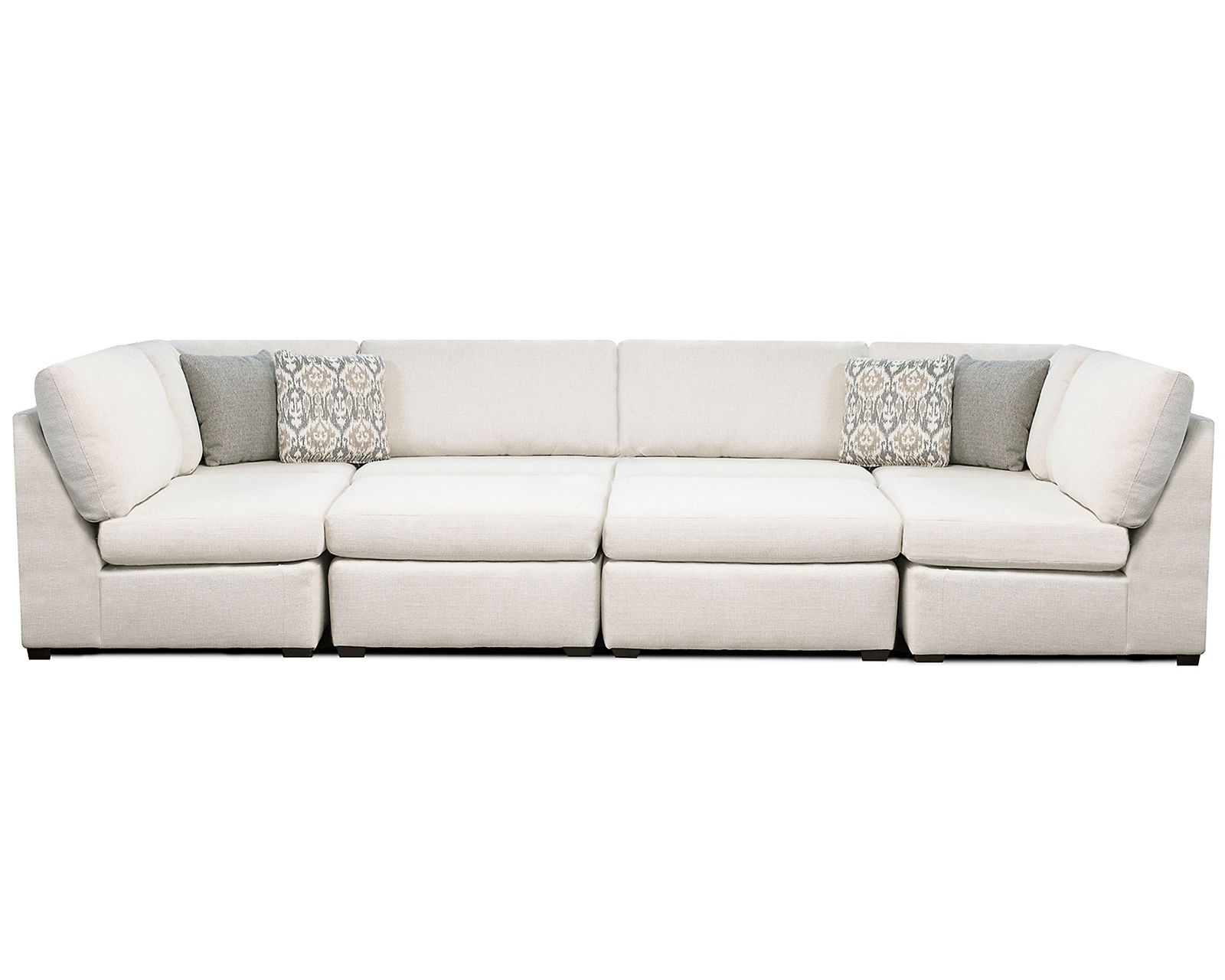 Scottie Modular Sectional  (+100 Standard and Performance Fabrics) - Includes (4) Armless Chair - (2) Corner Wedge and (2) Ottoman