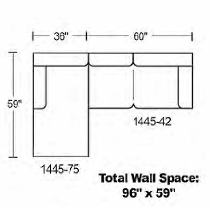 Layout A: Two Piece Sectional 59" x 96"