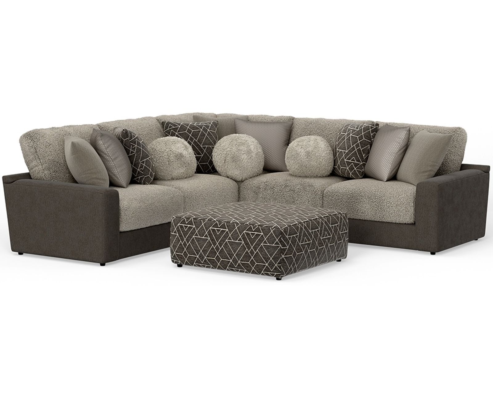 Canyon Modular Sectional (2 colors) includes pillows - Layout D: Three Piece Sectional 122" x 122"