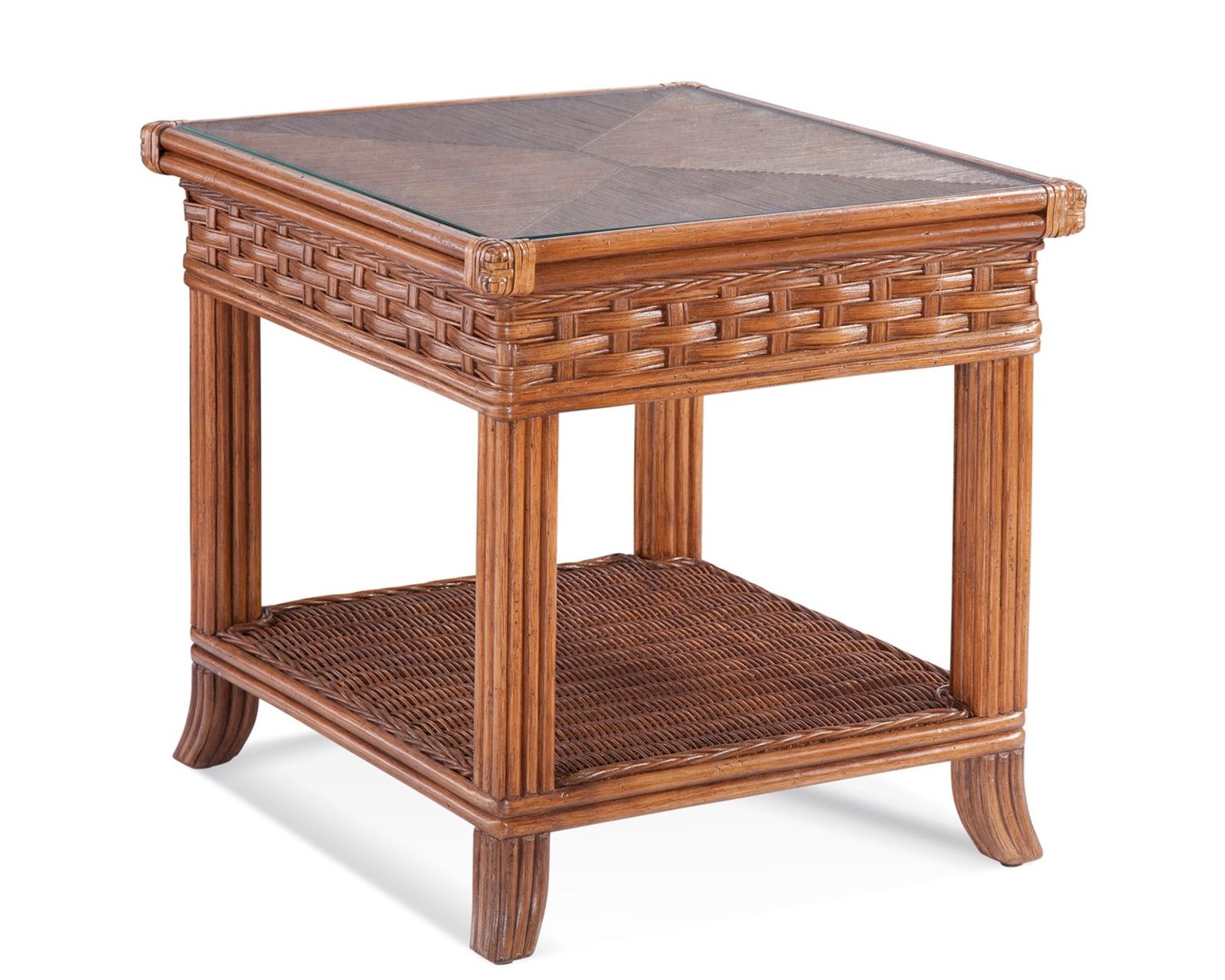 Somerset 81" Rattan Sofa Tan (+28 finishes +69 fabrics) - Somerset Rattan End Table