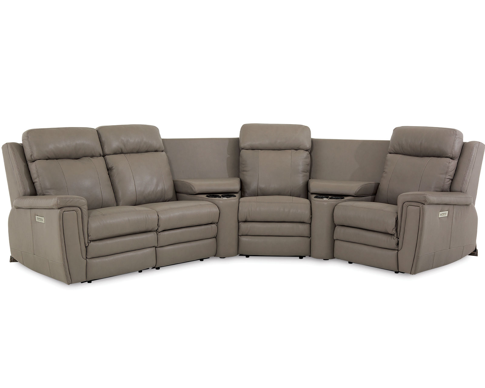Asher 41065 Power Headrest Power Reclining Sectional (+50 fabrics) - Layout G: Six Piece Sectional (2 Recliners)