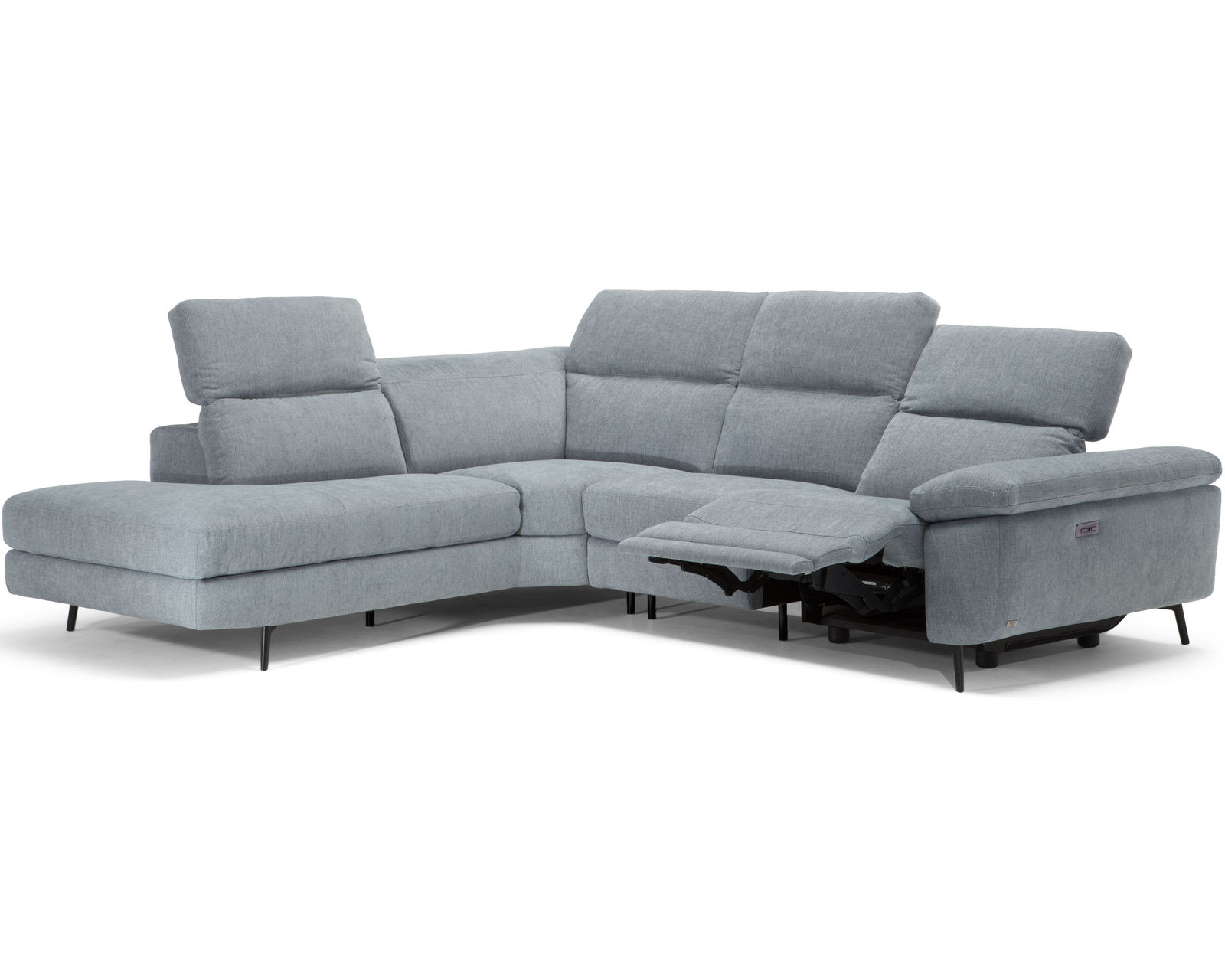 Coro C217 Power Headrest Power Reclining Sectional (+40 fabrics) - Layout B: Two Piece Reclining Sectional. 87" x 113": Wide selection of fabrics and colors