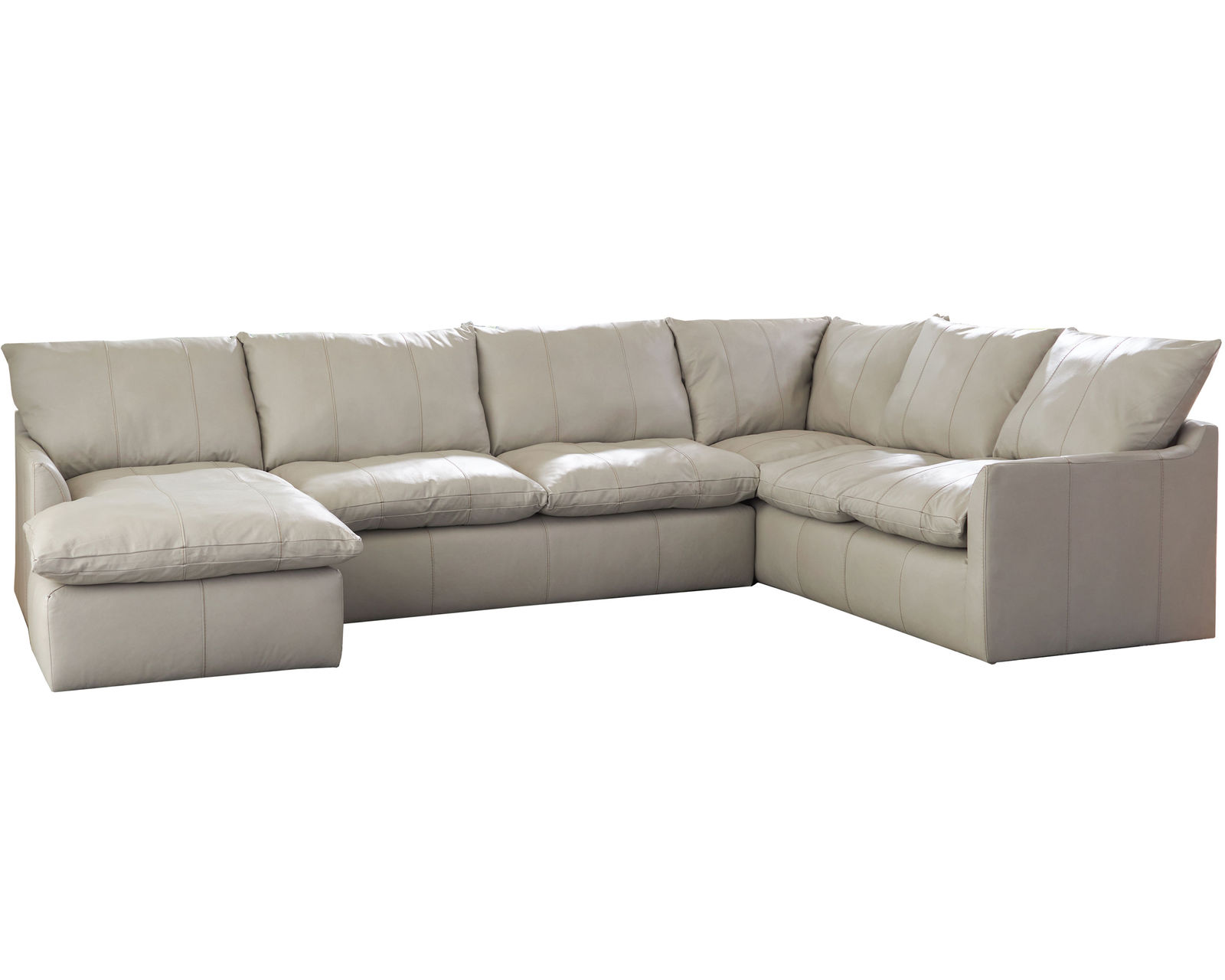Ciampino Top Grain Modular Leather Sectional (exceptional comfort) - Layout E: Three Piece Sectional 59" x 144" x 96" (Ottoman Available)