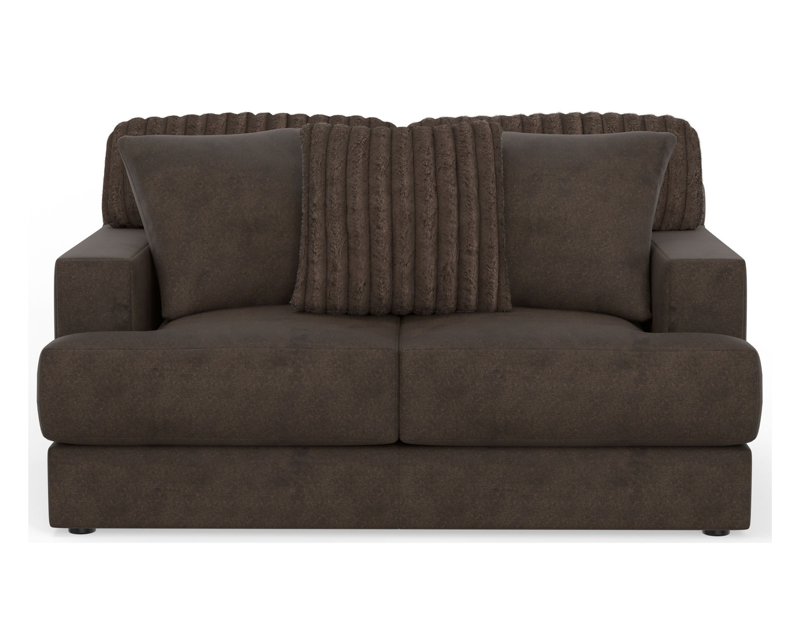 Eagan Stationary 95" Sofa (+3 colors) includes pillows - Eagan Loveseat in Chocolate