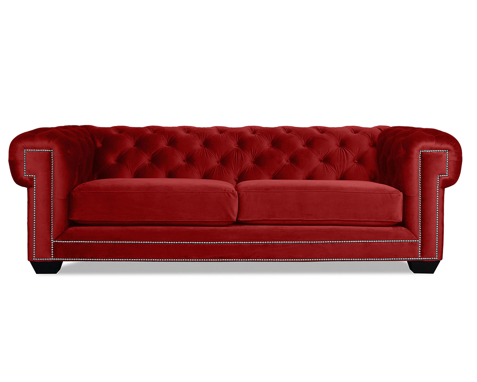 Cornell Chesterfield Tufted Sofa in Red - 72" - 90" - 103" - Cornell Chesterfield Tufted Sofa 90" Red
