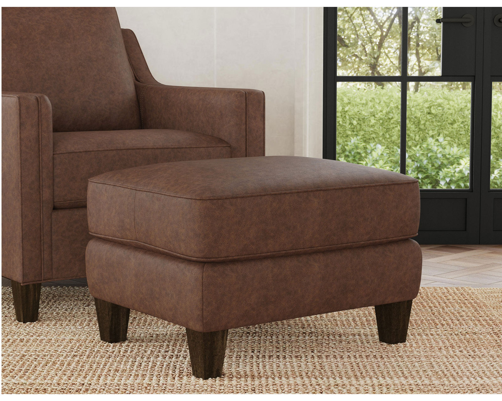 Finley 3010 Leather Chair Tailored Leather Elegance (+40 leathers) - Finley 23" x 28" Leather Ottoman