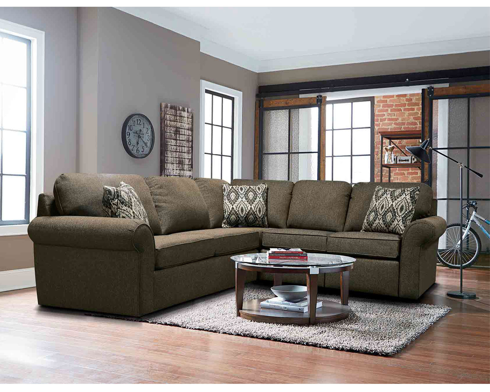 Malibu Stationary Sectional (100 Standard and Performance Fabrics) - Sectional Layout E: 