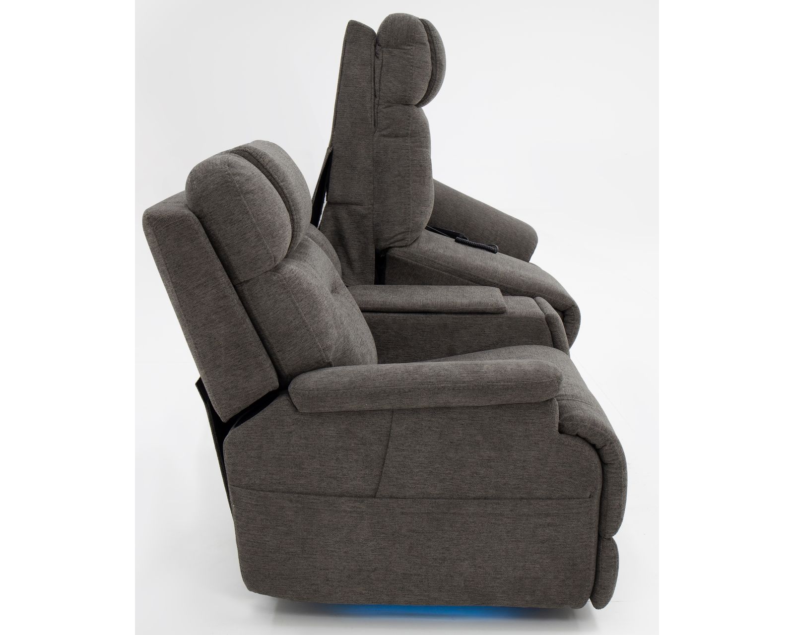 Zofa Zecliner LIFT Power Sleep Modular Sectional with Power Headrest, Lumbar, Heat, & Massage - Layout A: Three Piece Reclining Sectional 77" wide (2 lift recliners)